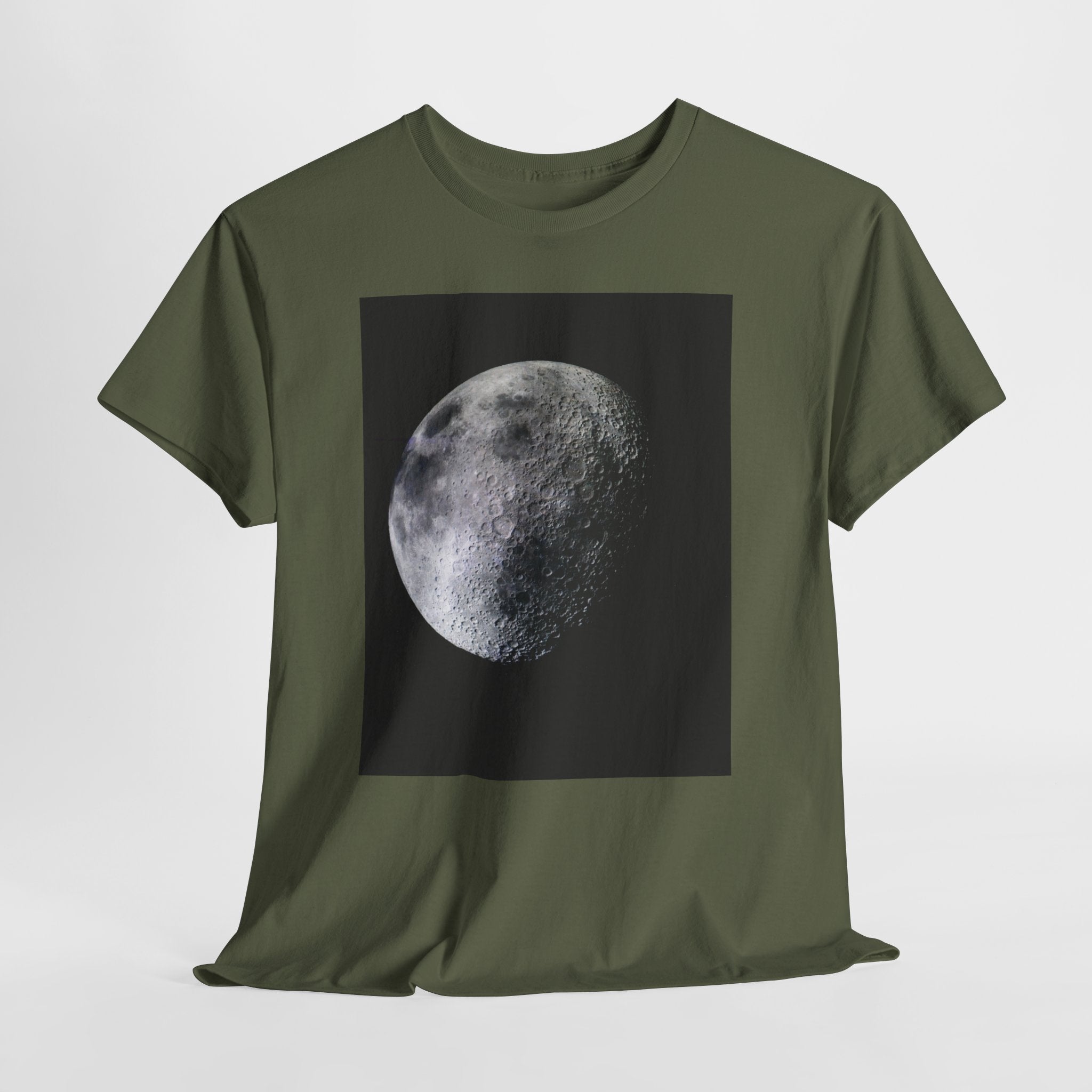 Moon Phase Tee — Realistic Half Moon Graphic T-Shirt