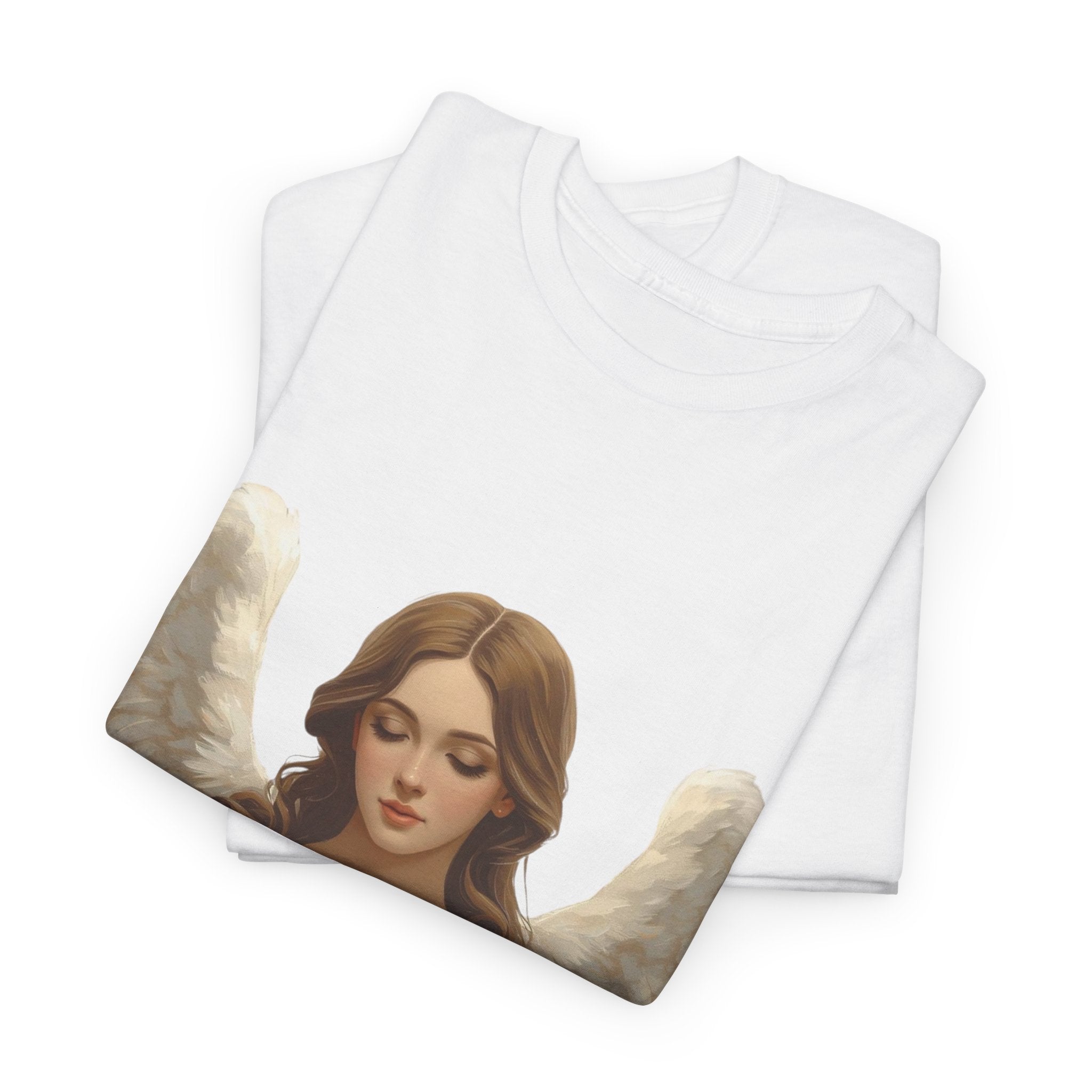 Angel Portrait T‑Shirt — Serene Guardian Wings Tee