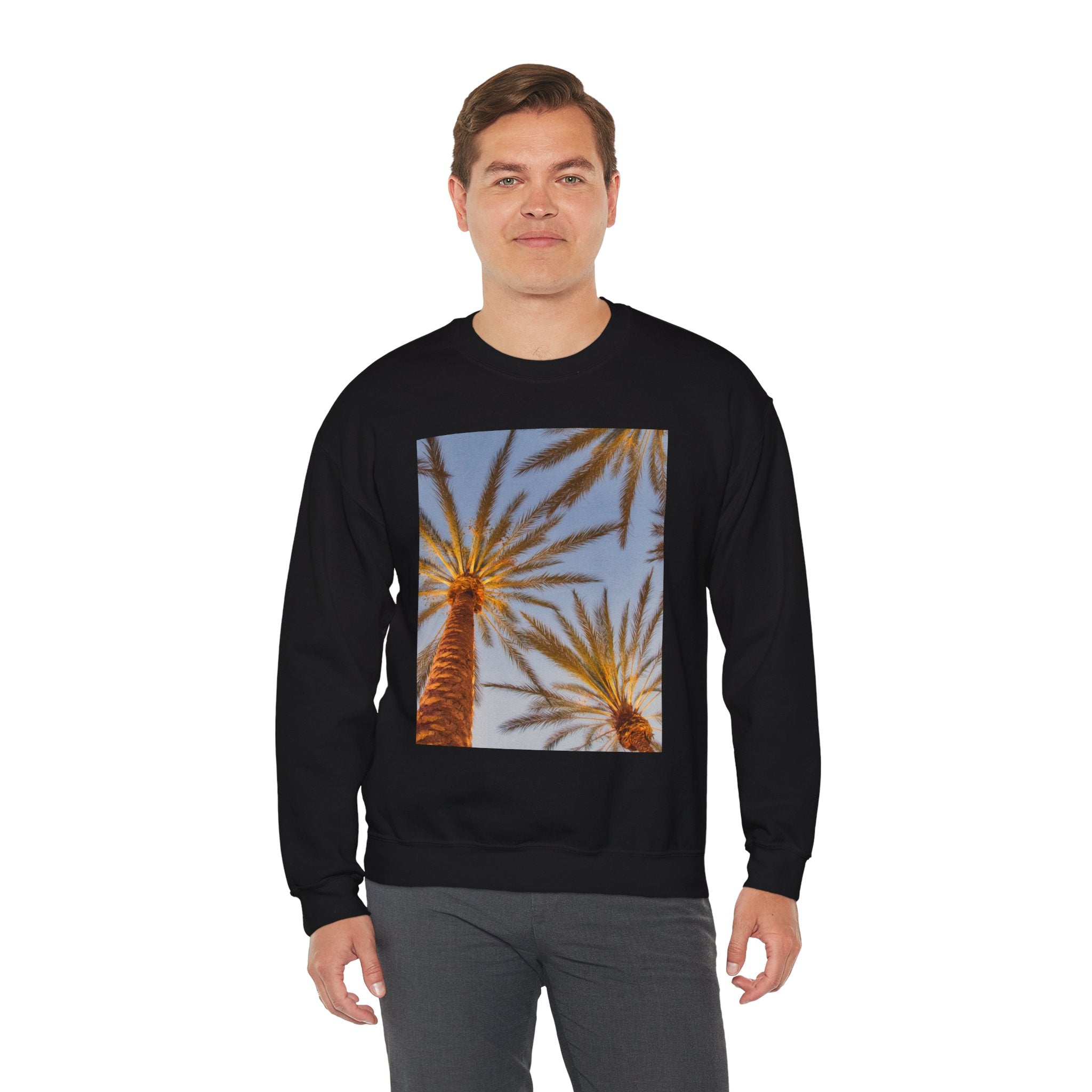 Palm Trees Crewneck Sweatshirt — Vintage Sunset California Vibe