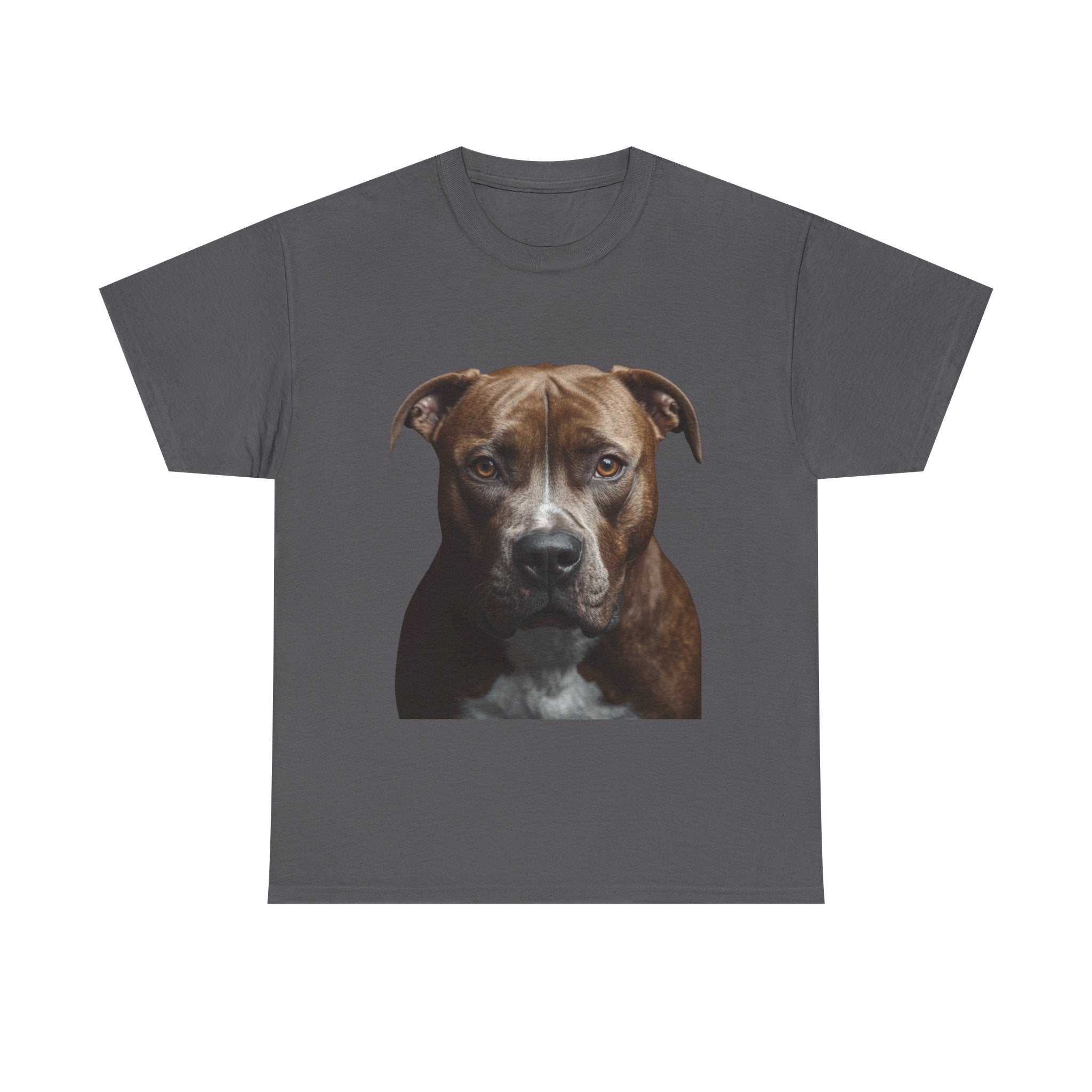 Pit Bull Portrait T-Shirt — Realistic Dog Face Tee for Dog Lovers