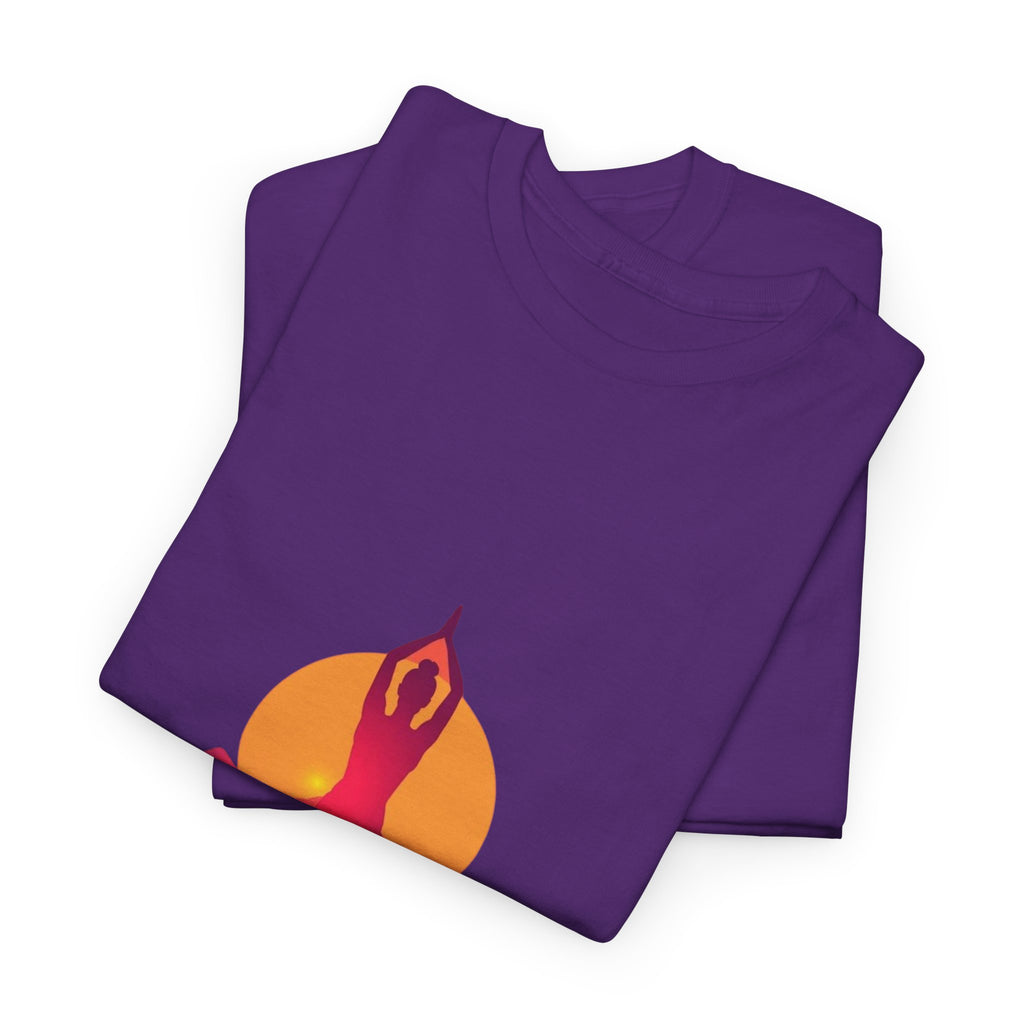Yoga Sunset Tee — Mountain Sunrise Meditation Graphic T-Shirt