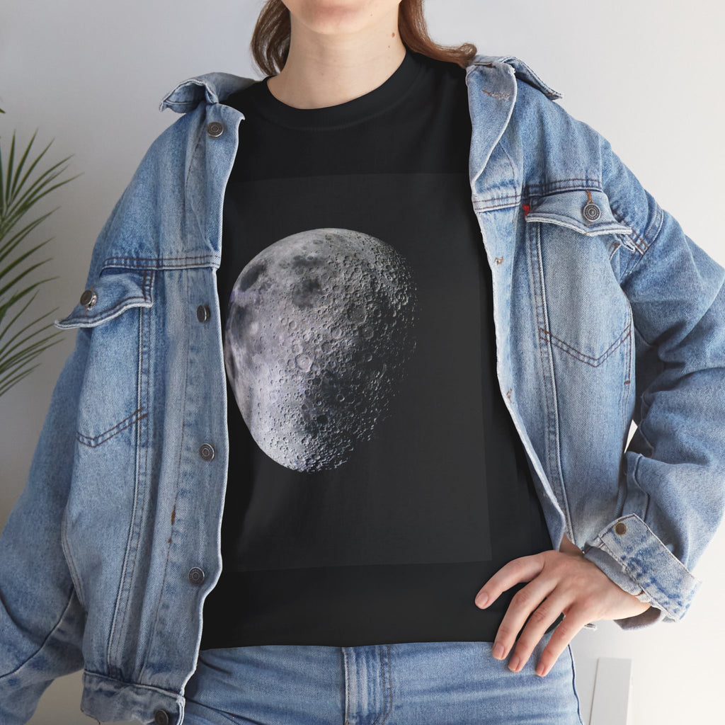 Moon Phase Tee — Realistic Half Moon Graphic T-Shirt
