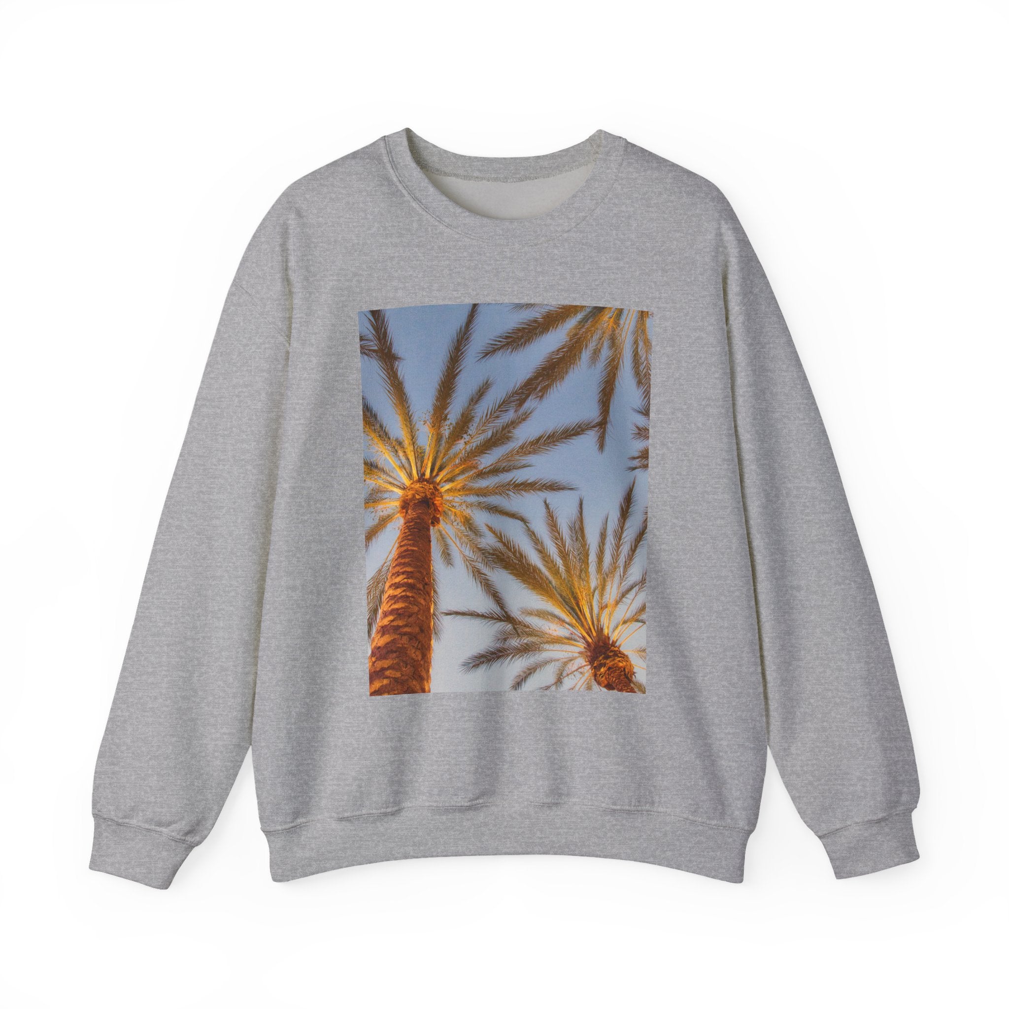 Palm Trees Crewneck Sweatshirt — Vintage Sunset California Vibe