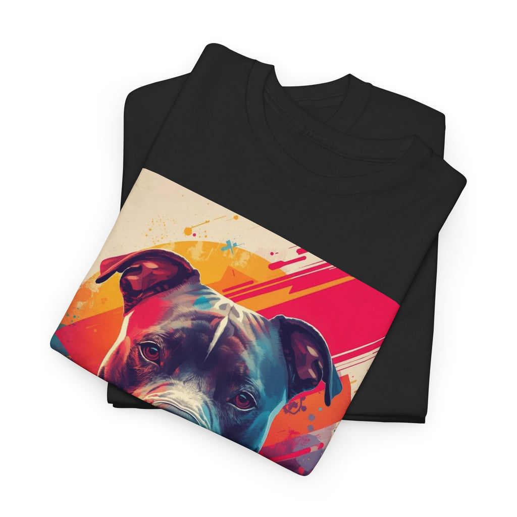 Pit Bull Pop Art T-Shirt — Colorful Abstract Dog Portrait Tee