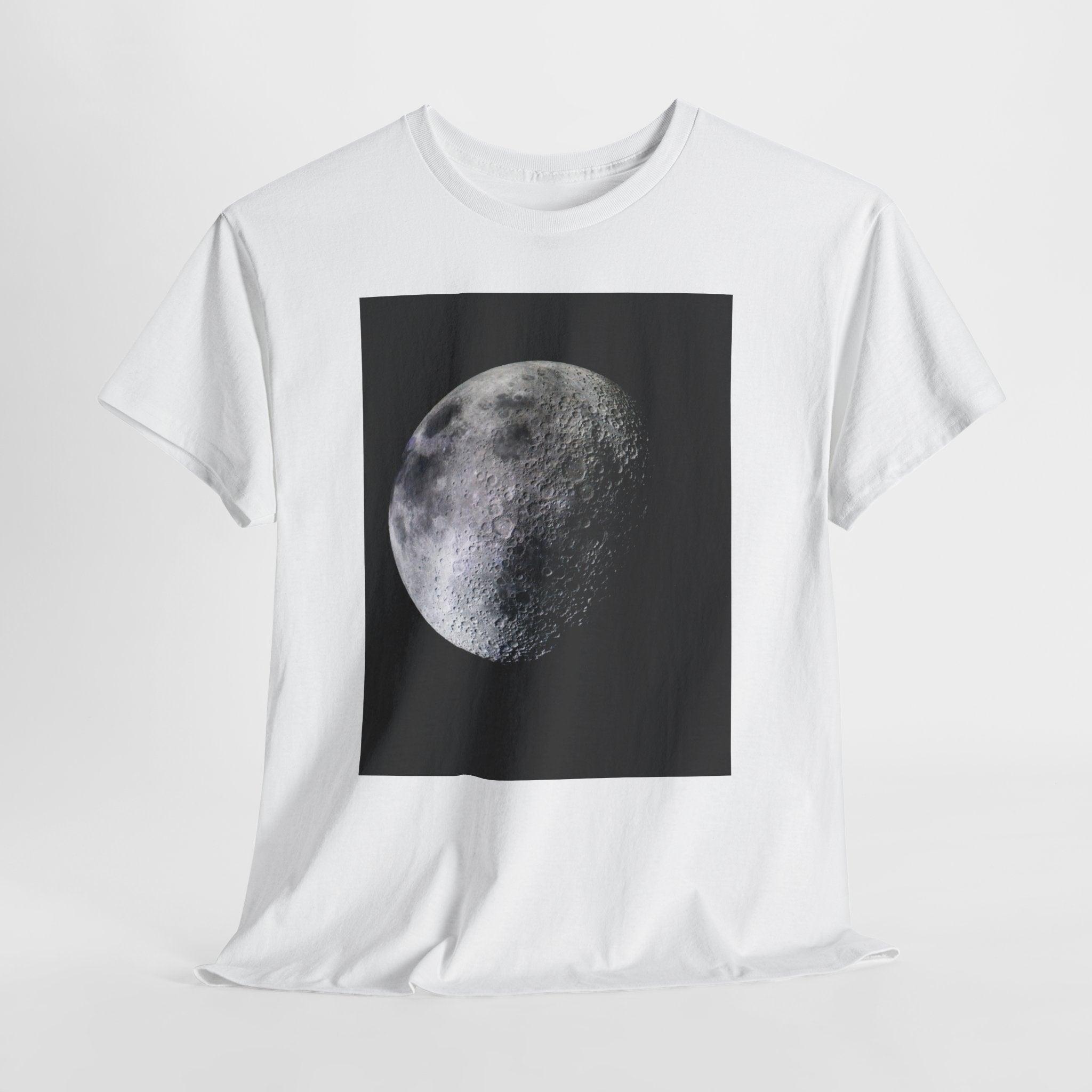 Moon Phase Tee — Realistic Half Moon Graphic T-Shirt