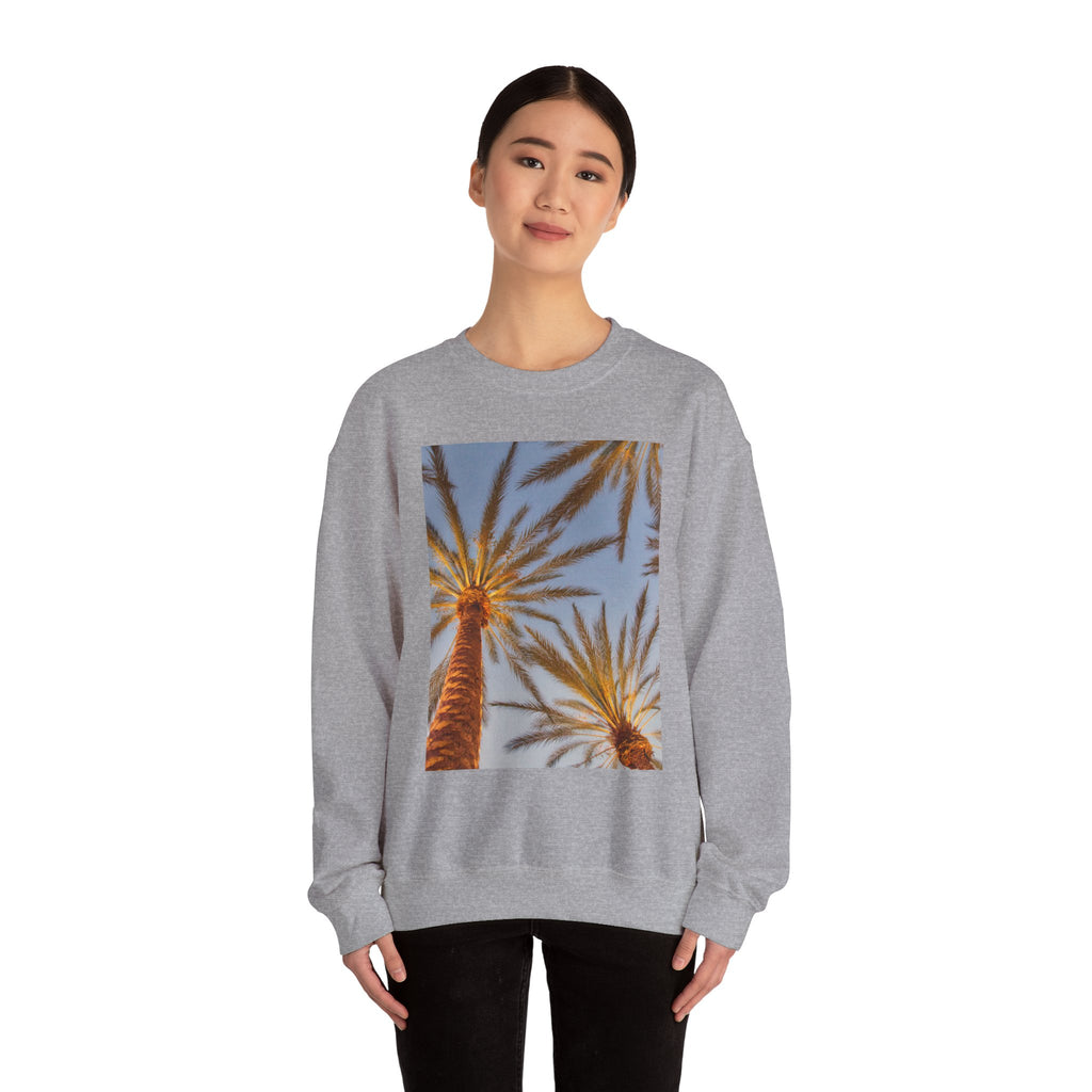 Palm Trees Crewneck Sweatshirt — Vintage Sunset California Vibe
