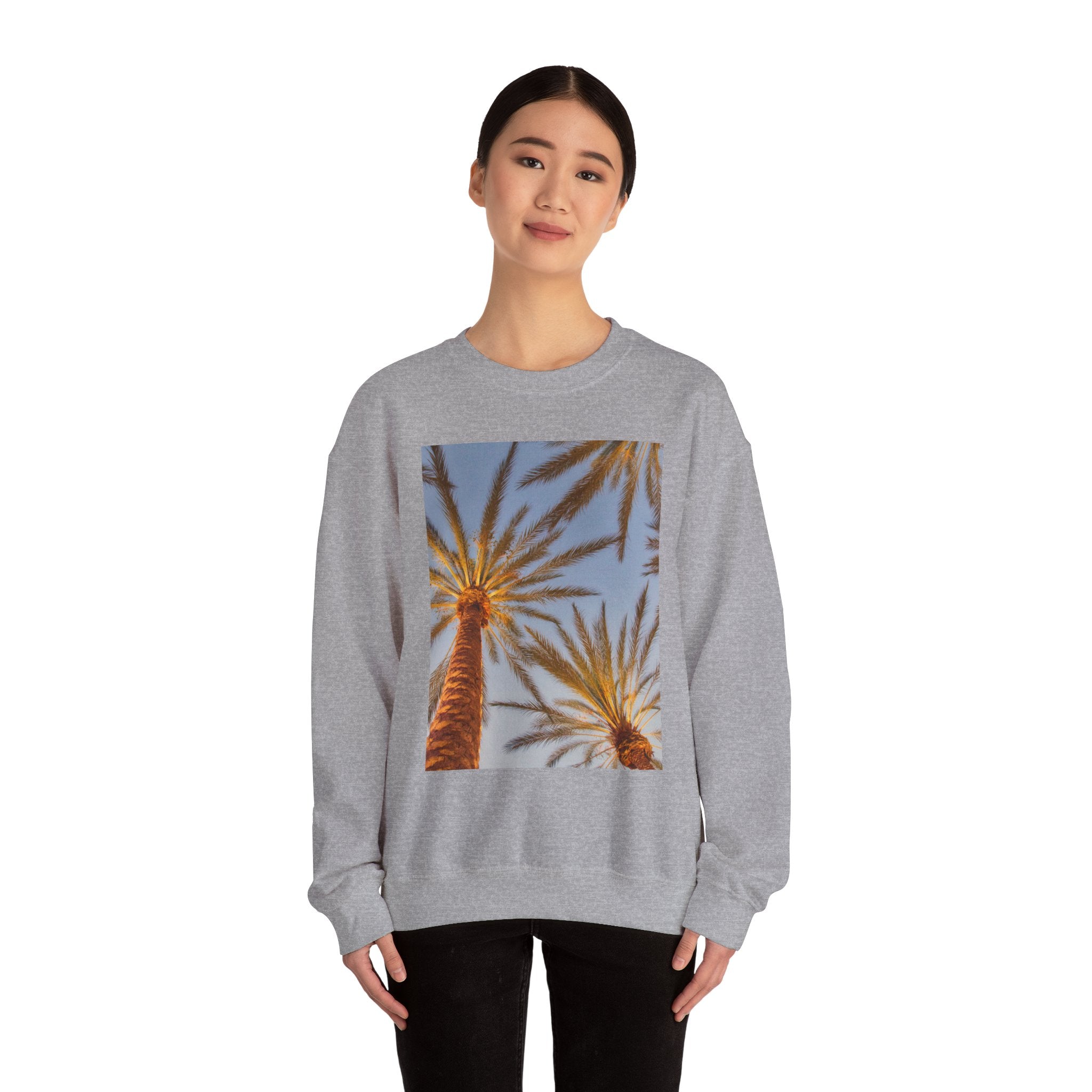 Palm Trees Crewneck Sweatshirt — Vintage Sunset California Vibe