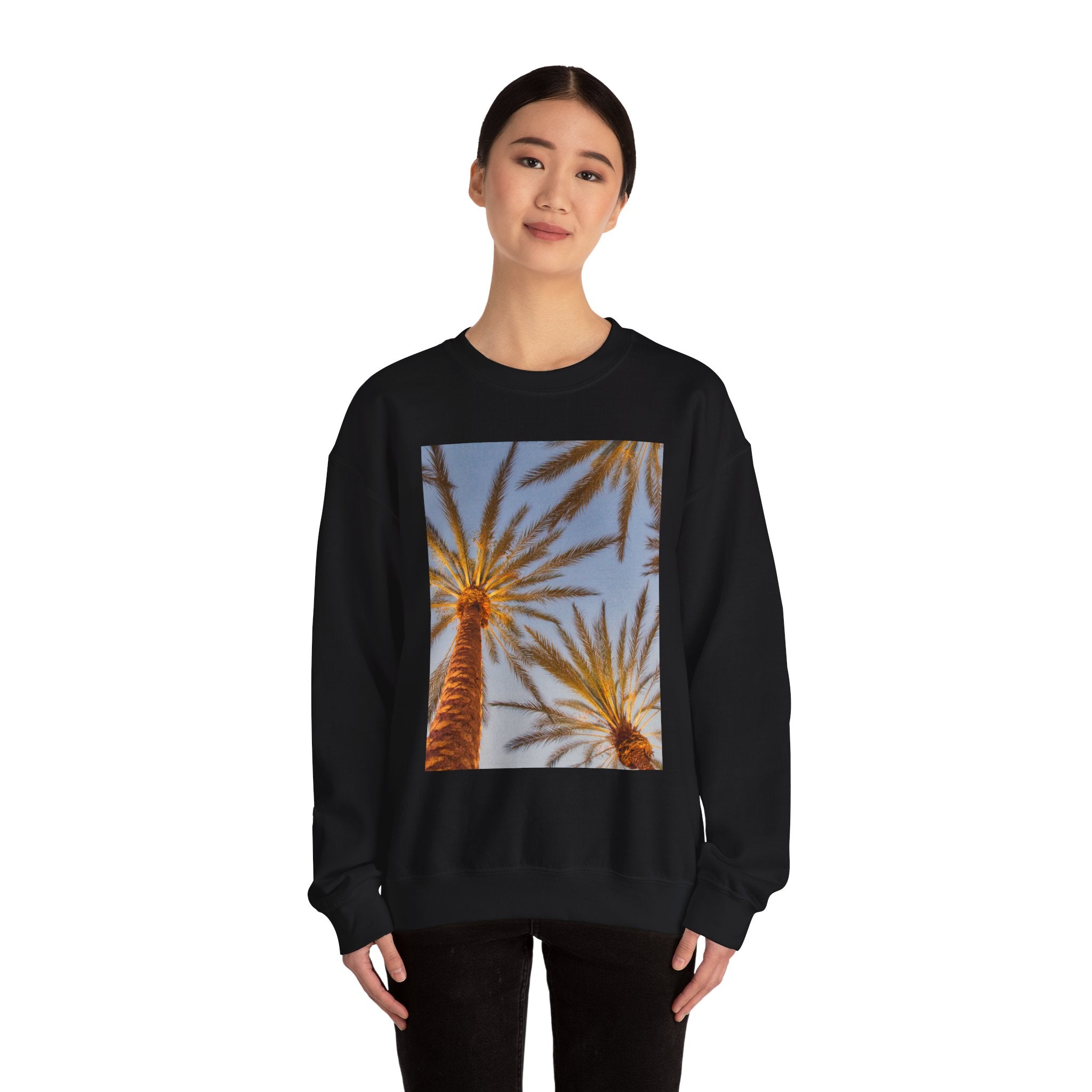 Palm Trees Crewneck Sweatshirt — Vintage Sunset California Vibe