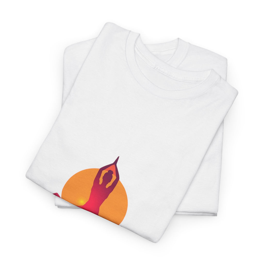 Yoga Sunset Tee — Mountain Sunrise Meditation Graphic T-Shirt
