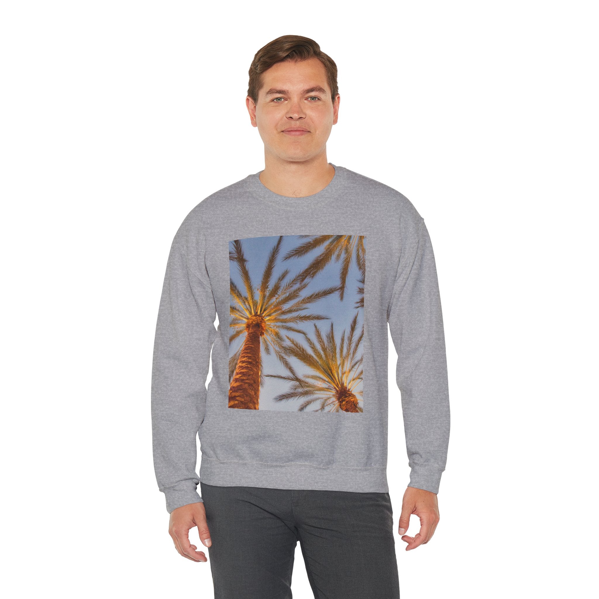 Palm Trees Crewneck Sweatshirt — Vintage Sunset California Vibe