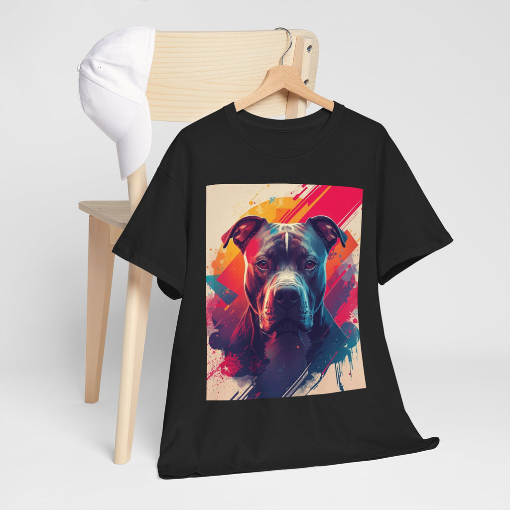 Pit Bull Pop Art T-Shirt — Colorful Abstract Dog Portrait Tee