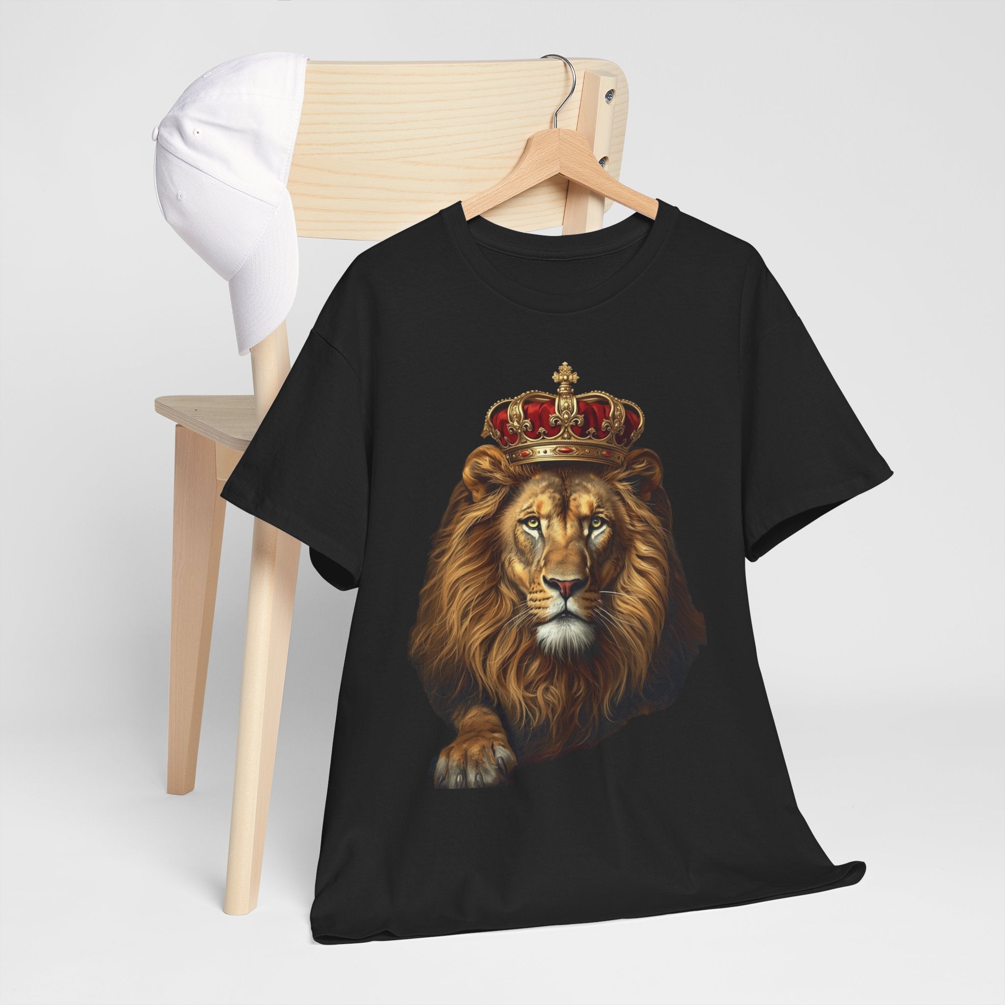 Lion King Crown T-Shirt — Regal Lion Graphic Tee for Men & Women