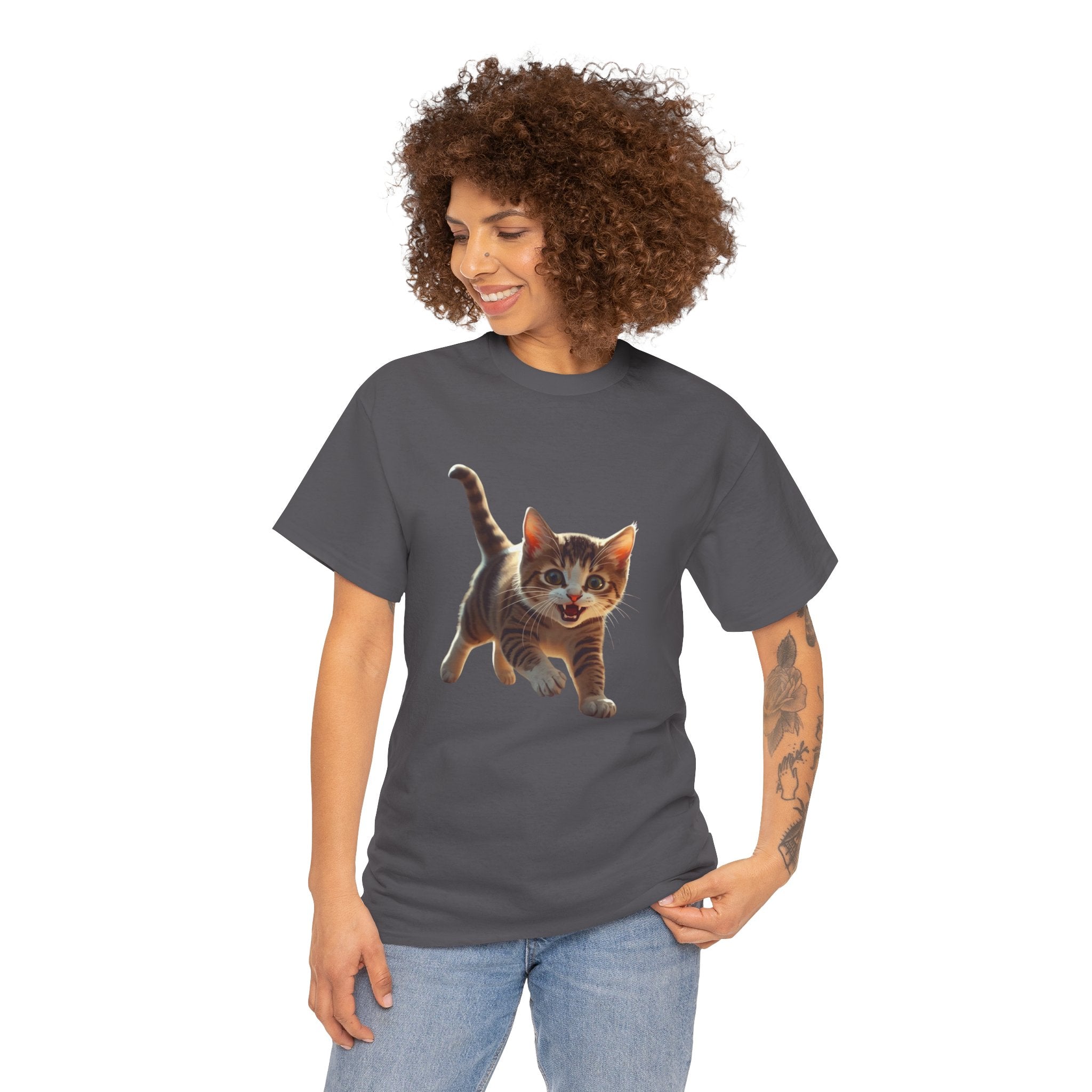 Kitten Graphic Tee — Cute Running Cat T-Shirt for Cat Lovers