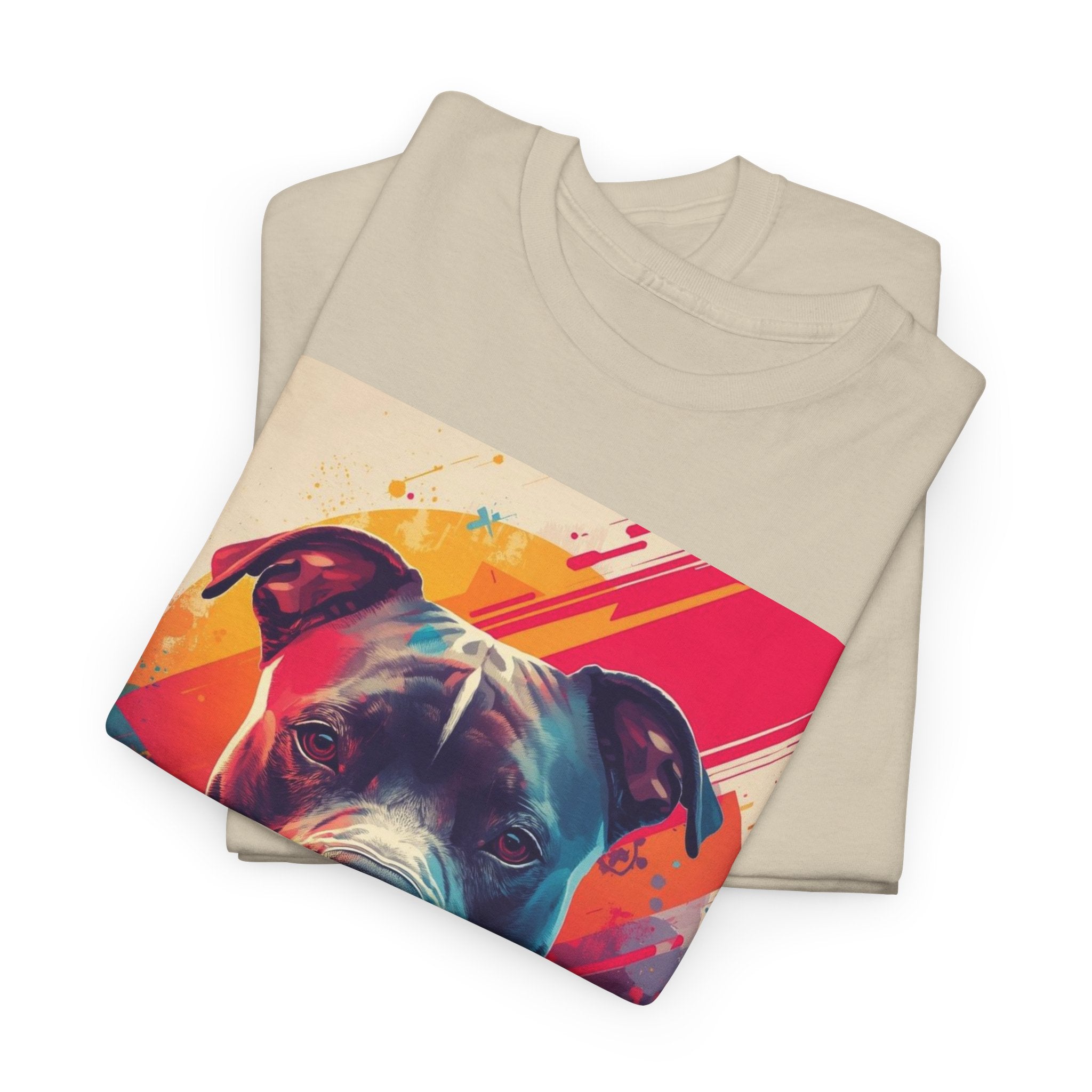Pit Bull Pop Art T-Shirt — Colorful Abstract Dog Portrait Tee