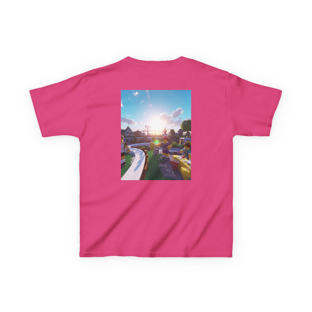 Kids Tee — Colorful Sunset Neighborhood Illustration
