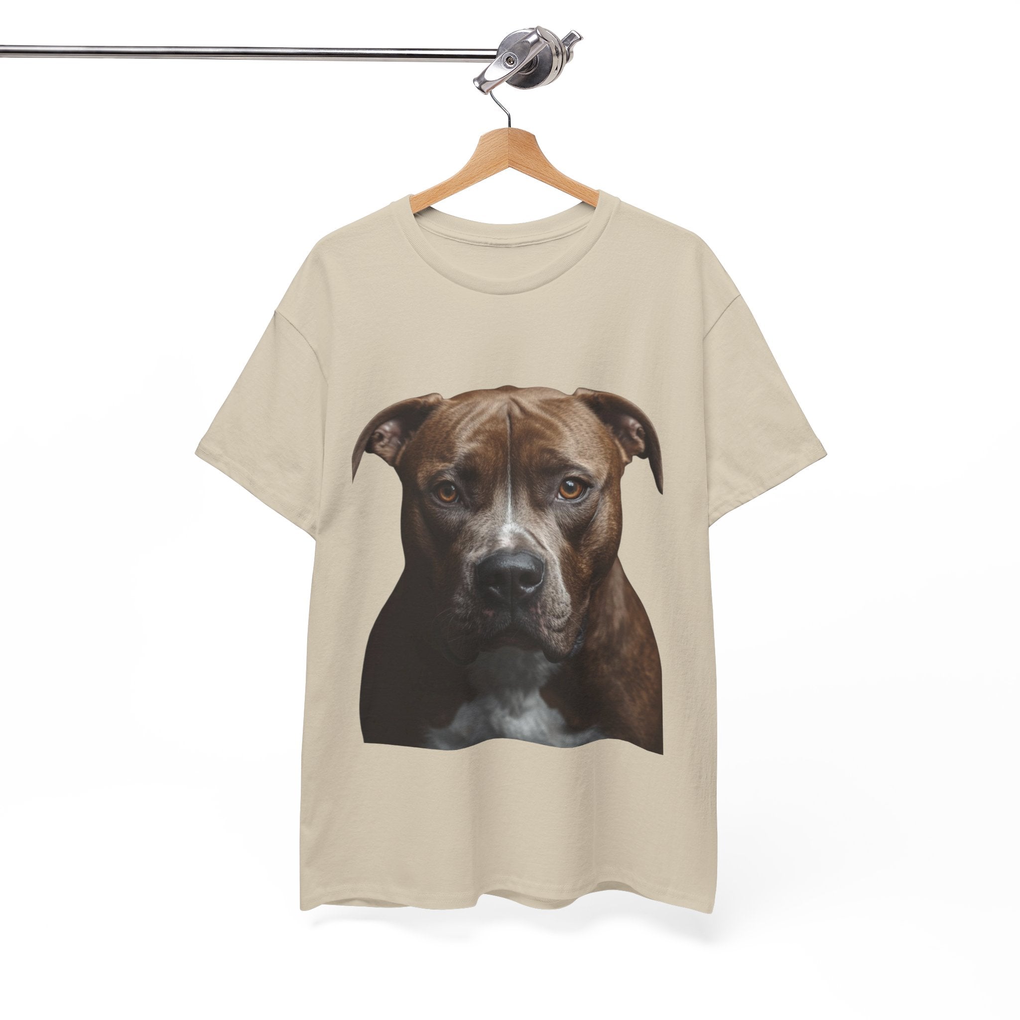 Pit Bull Portrait T-Shirt — Realistic Dog Face Tee for Dog Lovers