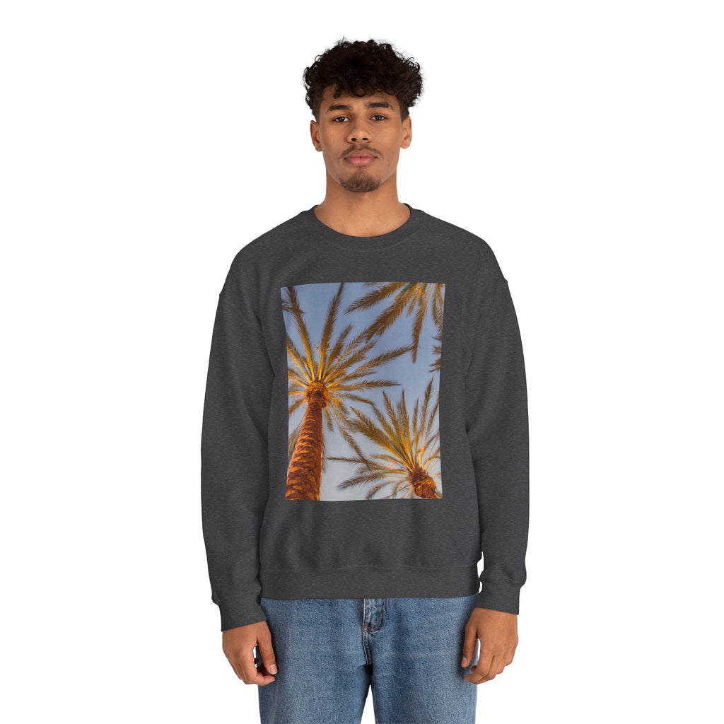 Palm Trees Crewneck Sweatshirt — Vintage Sunset California Vibe