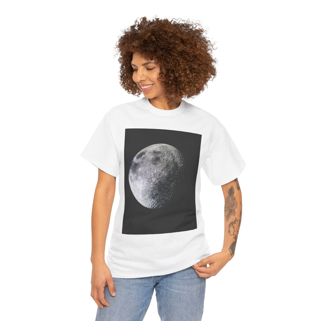 Moon Phase Tee — Realistic Half Moon Graphic T-Shirt