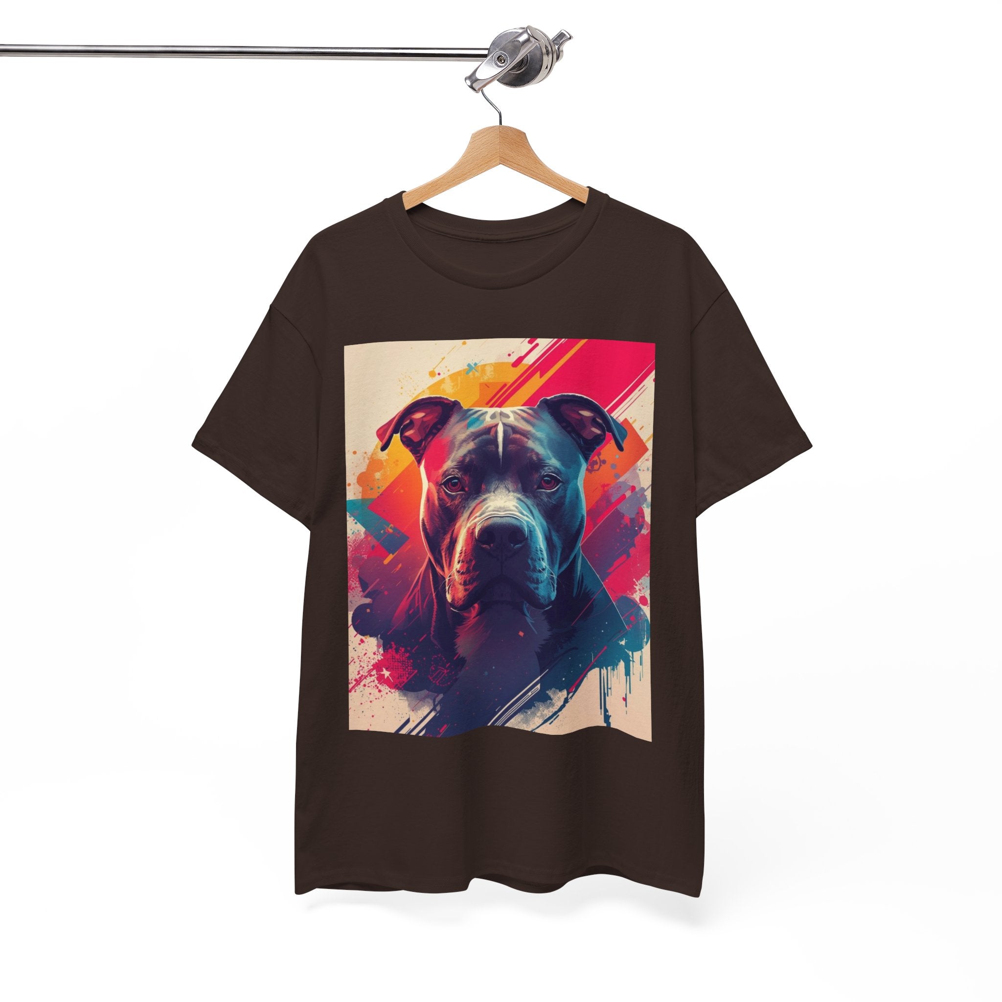 Pit Bull Pop Art T-Shirt — Colorful Abstract Dog Portrait Tee