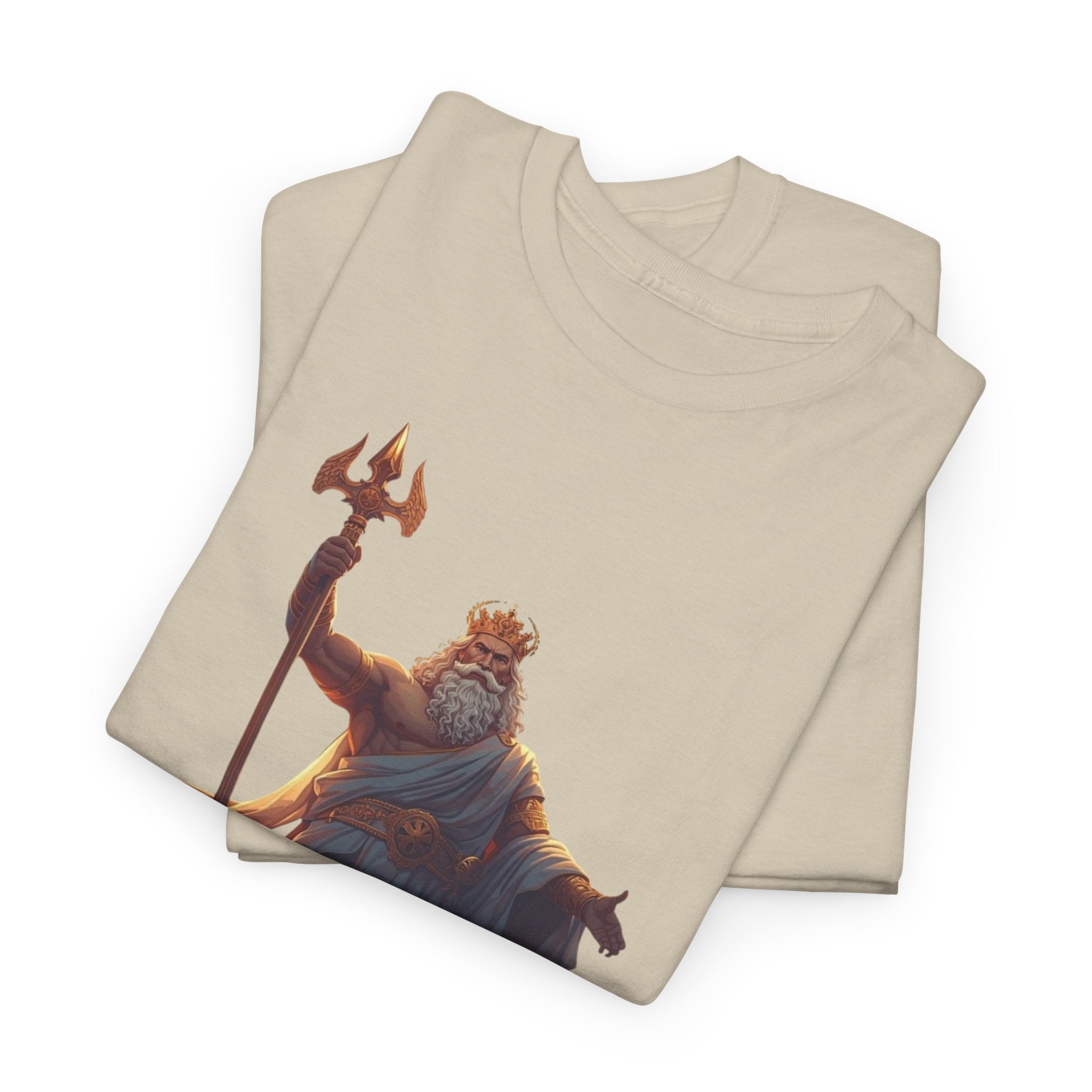 Poseidon Trident Statue T-Shirt — Mythic Sea God Graphic Tee