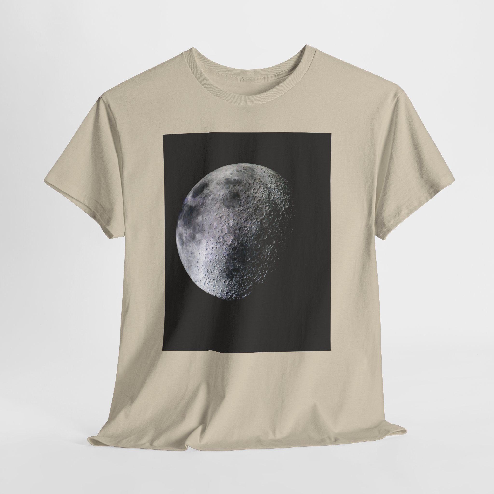 Moon Phase Tee — Realistic Half Moon Graphic T-Shirt