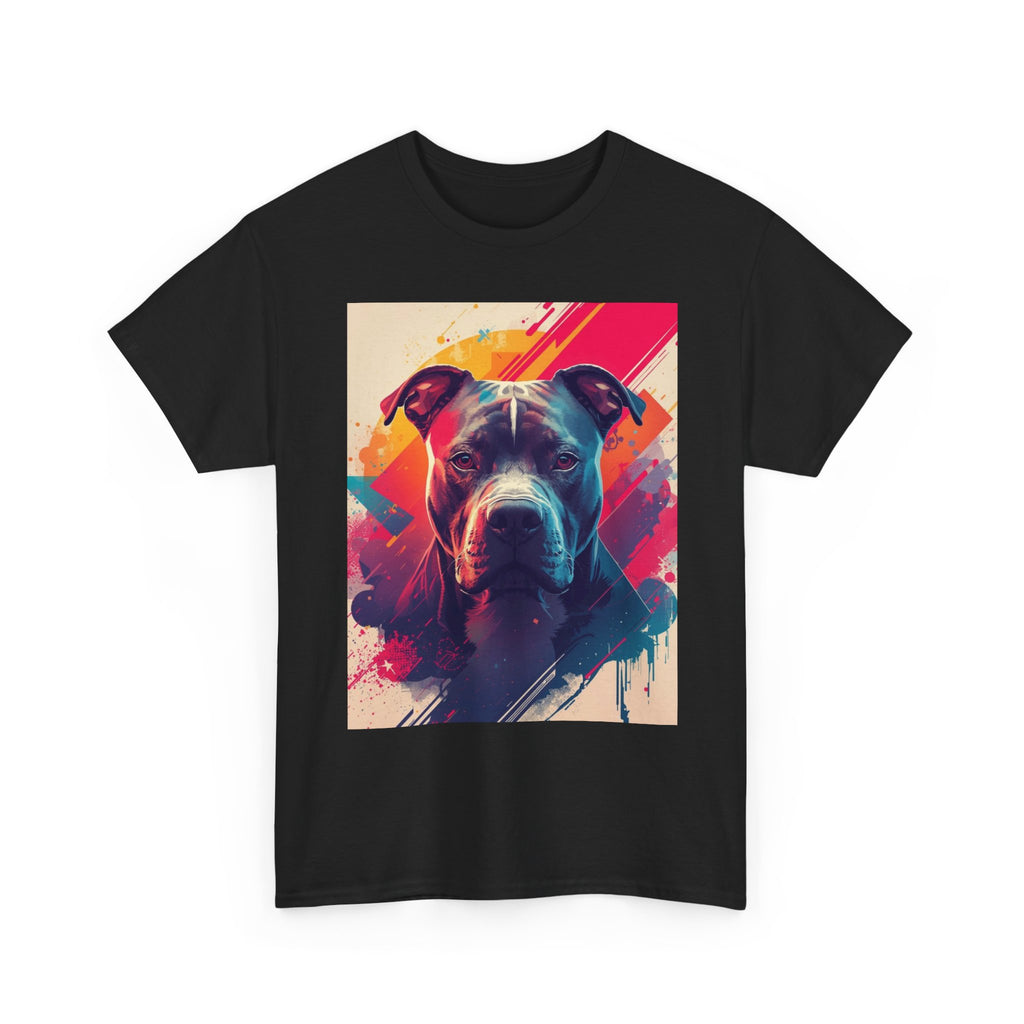 Pit Bull Pop Art T-Shirt — Colorful Abstract Dog Portrait Tee