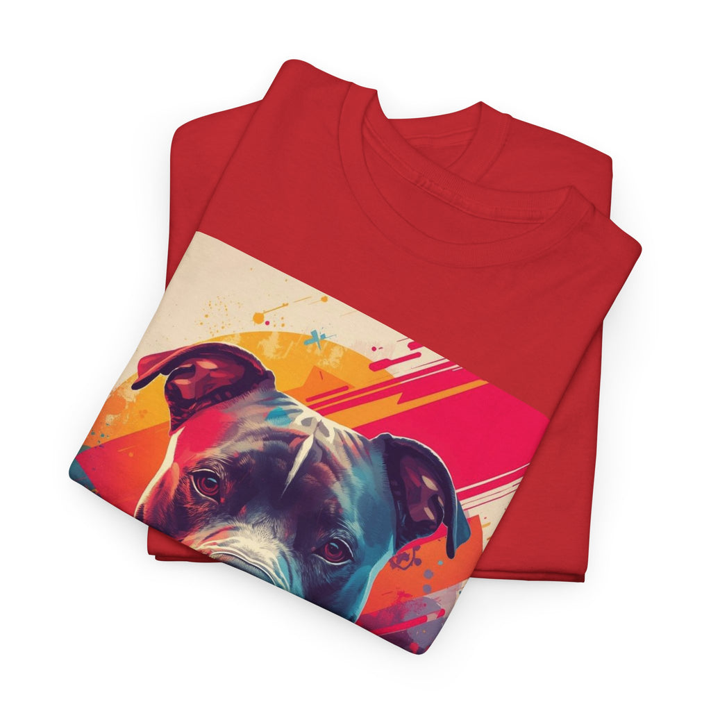 Pit Bull Pop Art T-Shirt — Colorful Abstract Dog Portrait Tee