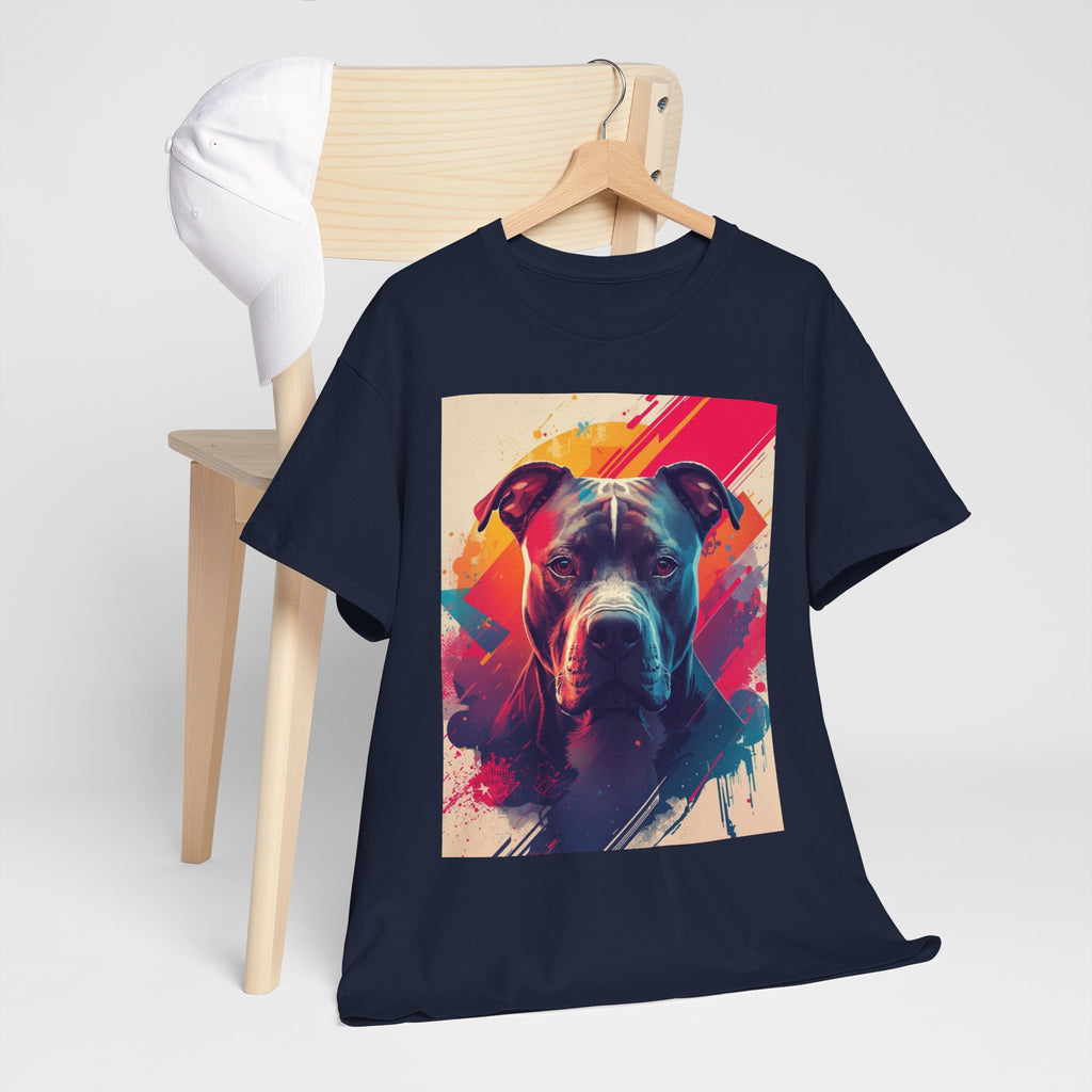Pit Bull Pop Art T-Shirt — Colorful Abstract Dog Portrait Tee