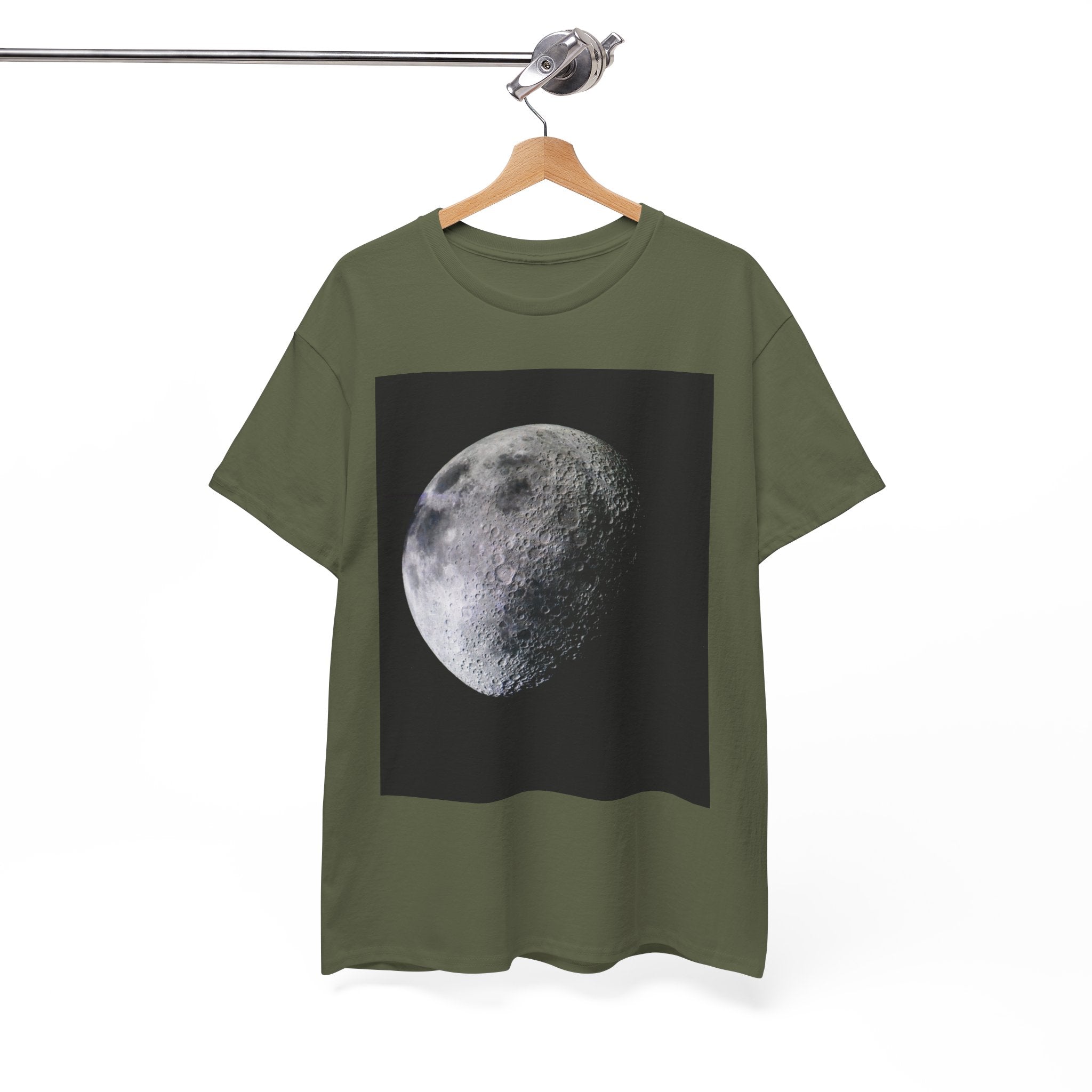 Moon Phase Tee — Realistic Half Moon Graphic T-Shirt