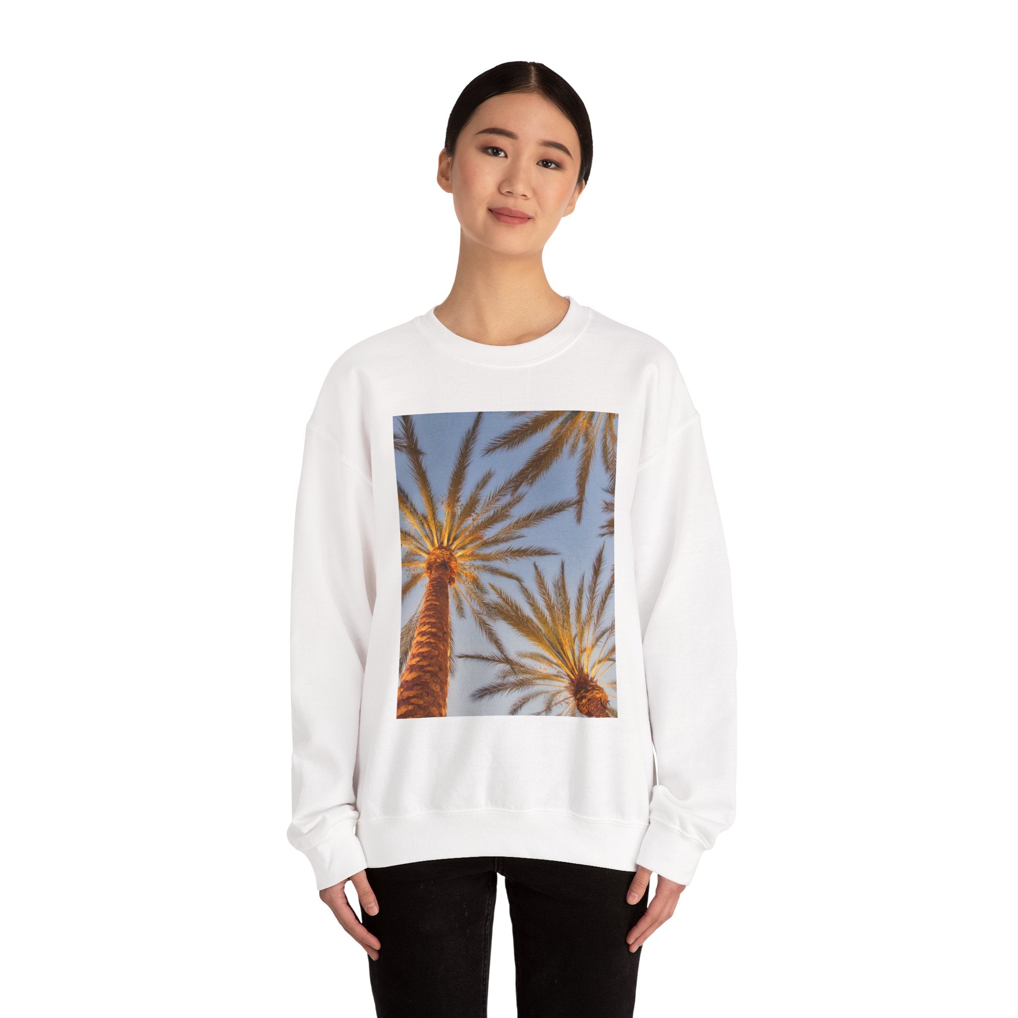 Palm Trees Crewneck Sweatshirt — Vintage Sunset California Vibe