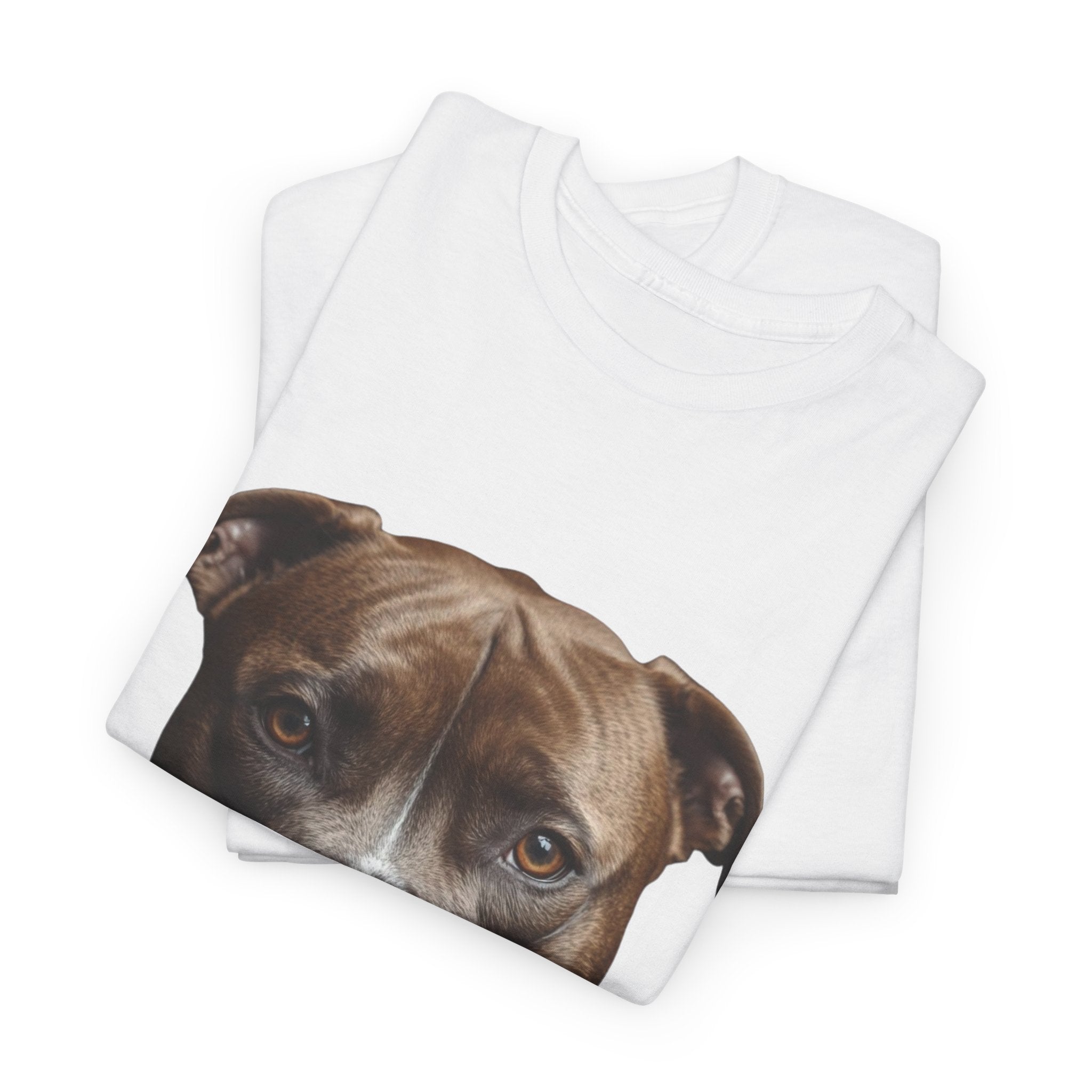 Pit Bull Portrait T-Shirt — Realistic Dog Face Tee for Dog Lovers