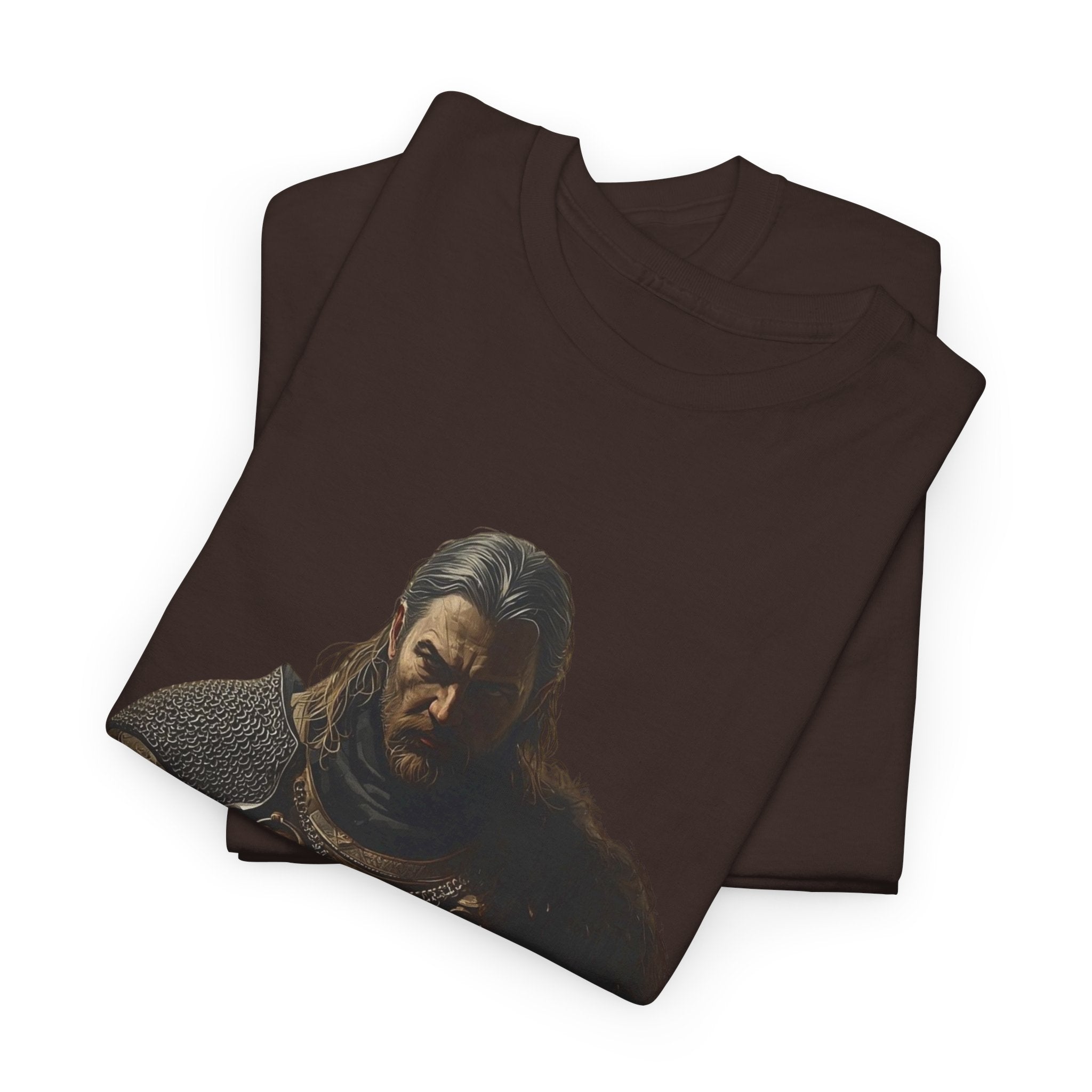 Knight Portrait T-Shirt — Dark Medieval Armor Graphic Tee