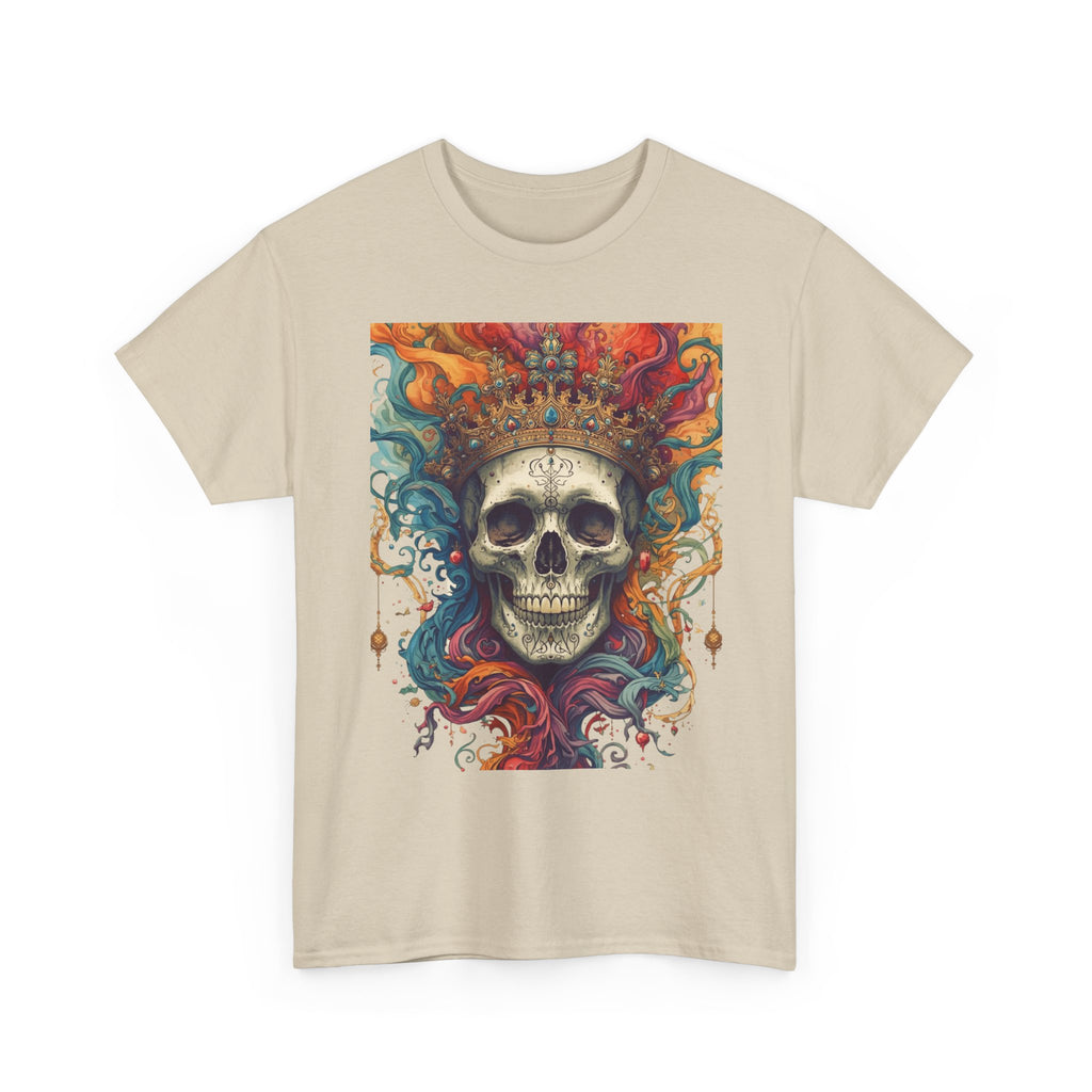 Skull King T-Shirt — Colorful Crowned Skull Graphic Tee for Rock, Gothic & Halloween