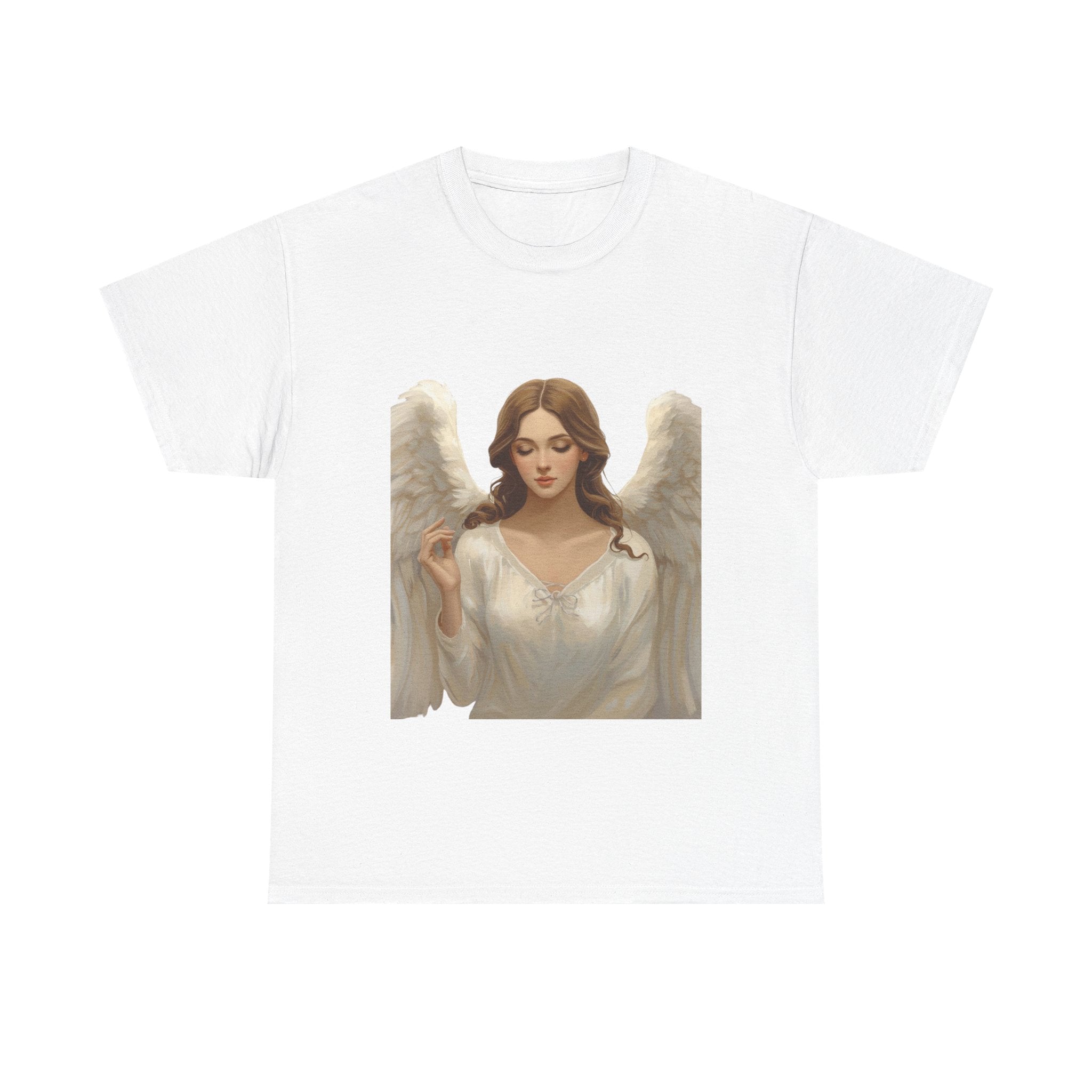 Angel Portrait T‑Shirt — Serene Guardian Wings Tee