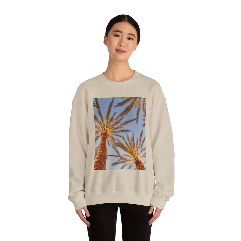 Palm Trees Crewneck Sweatshirt — Vintage Sunset California Vibe