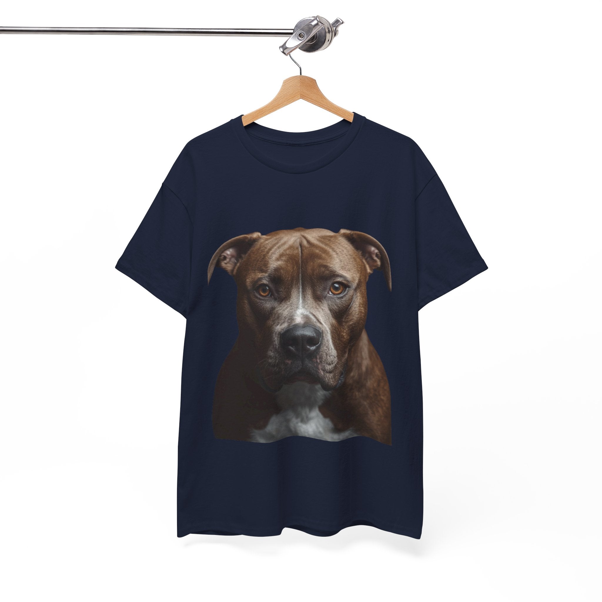 Pit Bull Portrait T-Shirt — Realistic Dog Face Tee for Dog Lovers