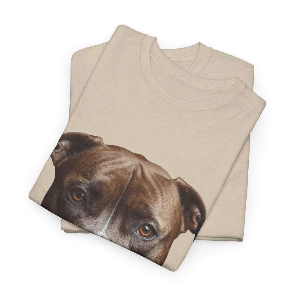 Pit Bull Portrait T-Shirt — Realistic Dog Face Tee for Dog Lovers