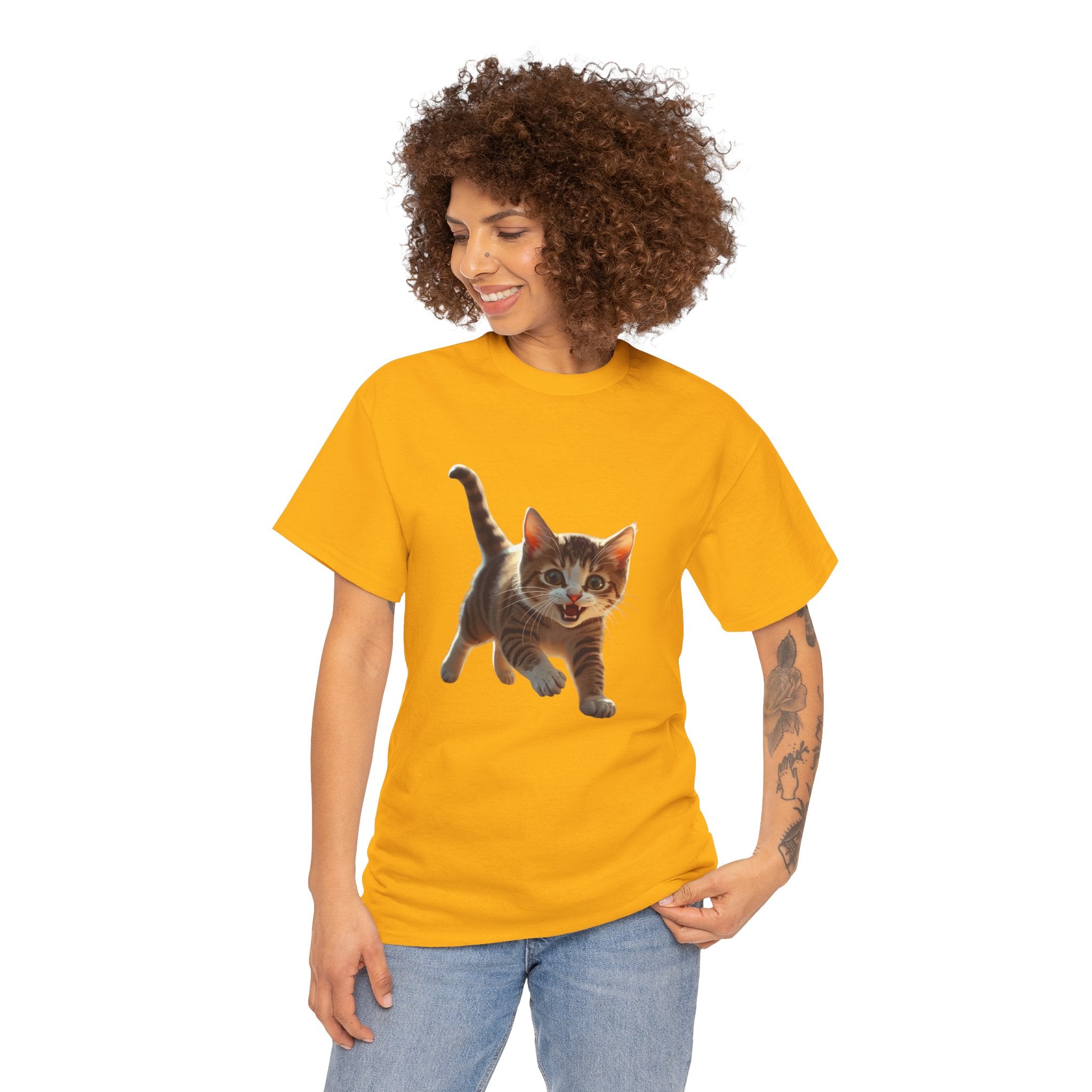 Kitten Graphic Tee — Cute Running Cat T-Shirt for Cat Lovers