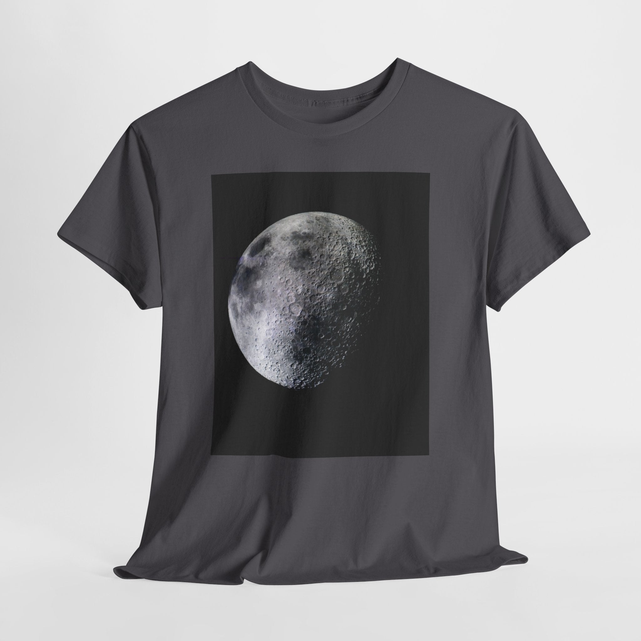 Moon Phase Tee — Realistic Half Moon Graphic T-Shirt