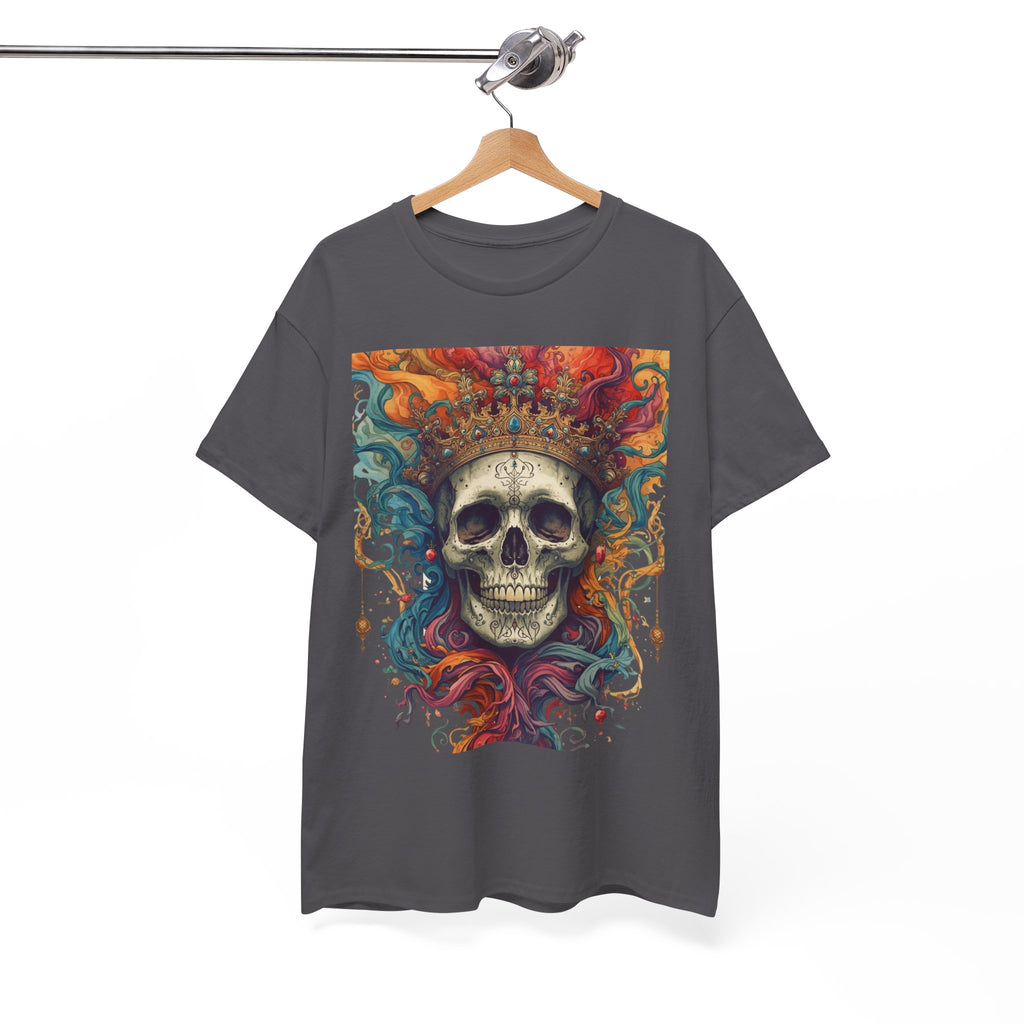 Skull King T-Shirt — Colorful Crowned Skull Graphic Tee for Rock, Gothic & Halloween