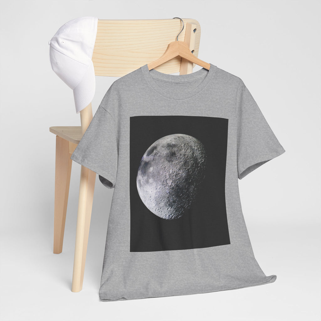 Moon Phase Tee — Realistic Half Moon Graphic T-Shirt