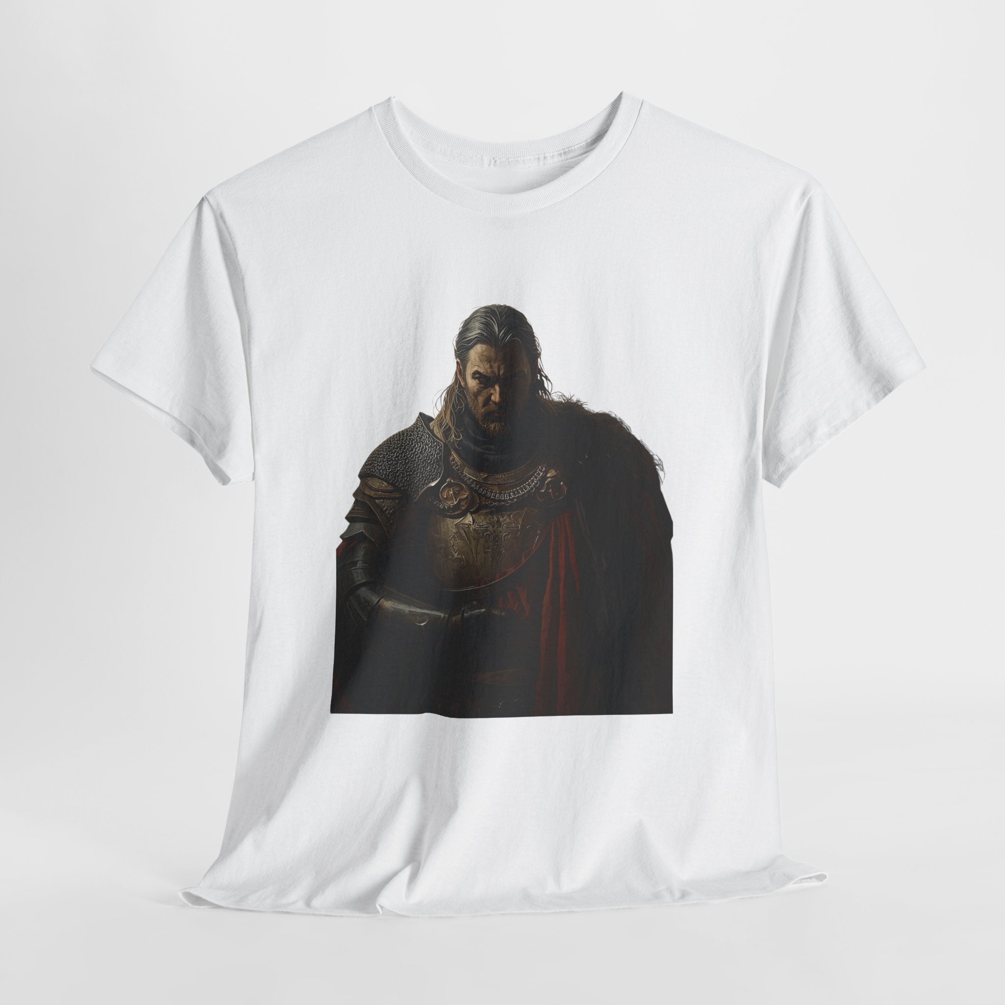 Knight Portrait T-Shirt — Dark Medieval Armor Graphic Tee