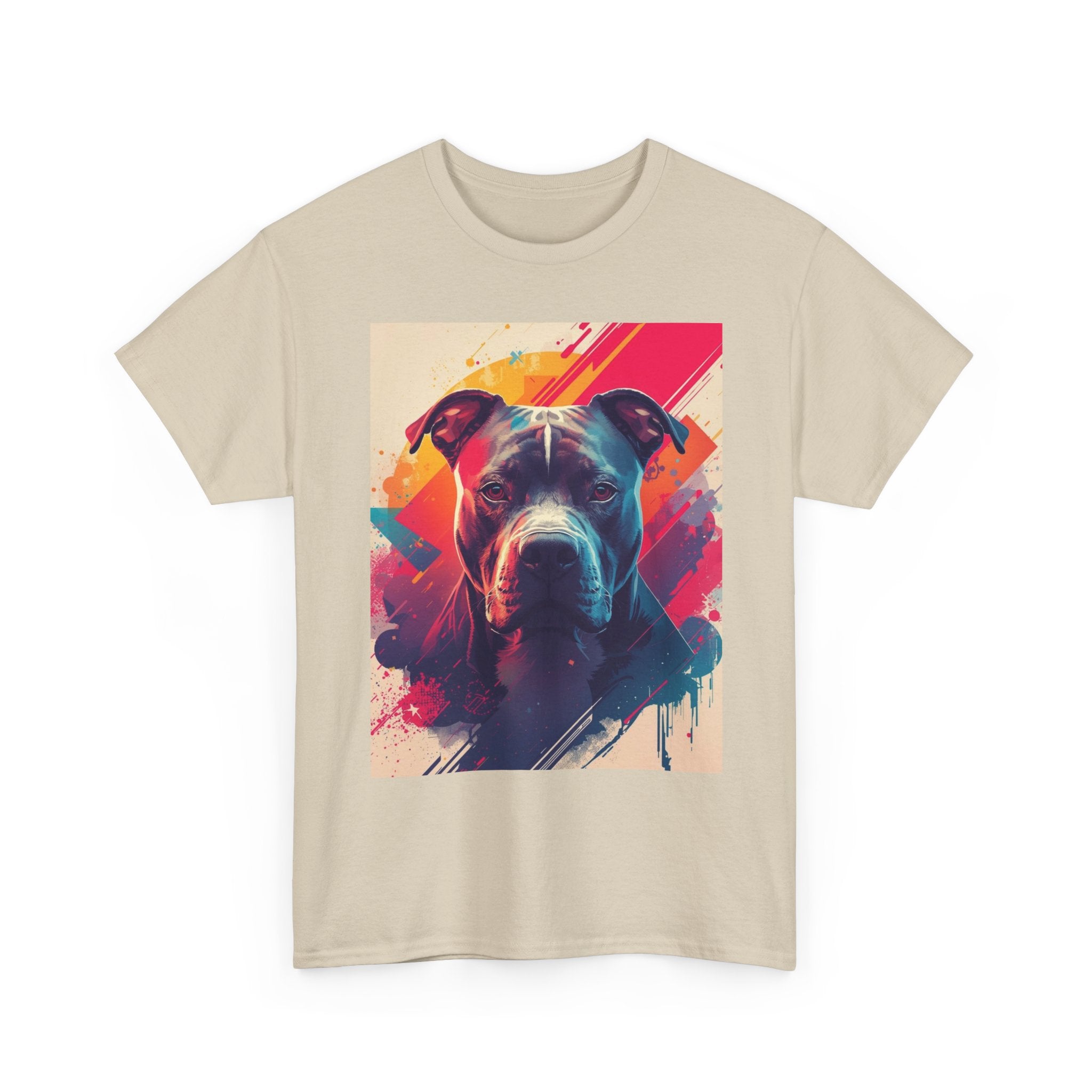 Pit Bull Pop Art T-Shirt — Colorful Abstract Dog Portrait Tee