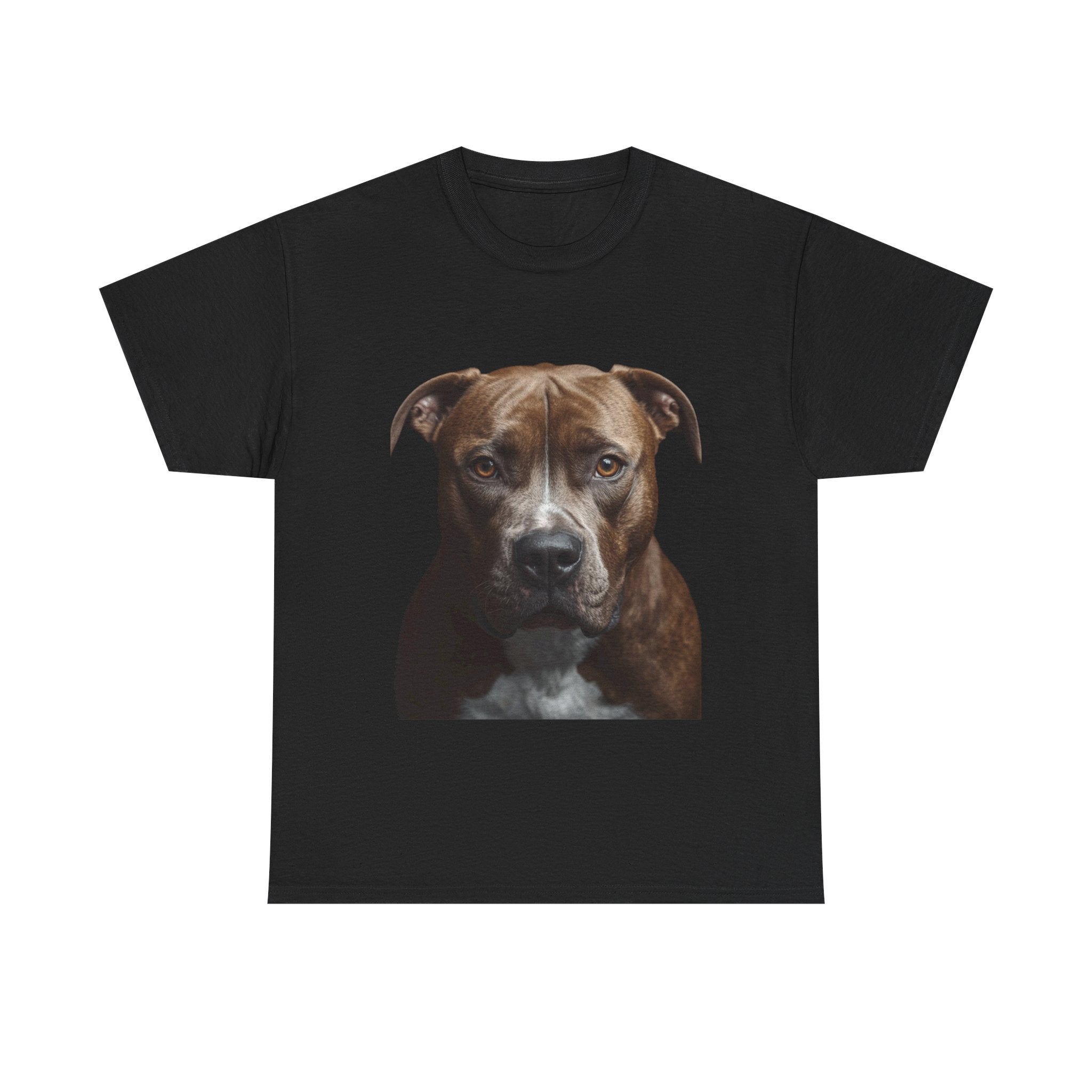 Pit Bull Portrait T-Shirt — Realistic Dog Face Tee for Dog Lovers