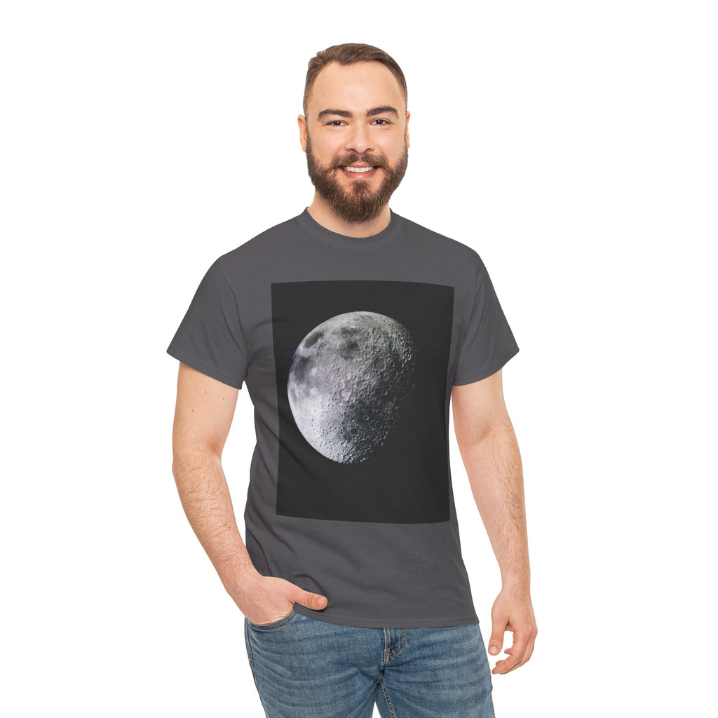 Moon Phase Tee — Realistic Half Moon Graphic T-Shirt