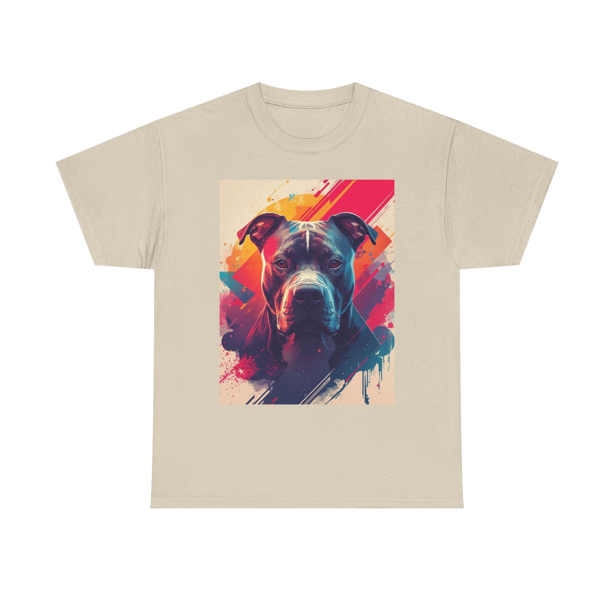 Pit Bull Pop Art T-Shirt — Colorful Abstract Dog Portrait Tee