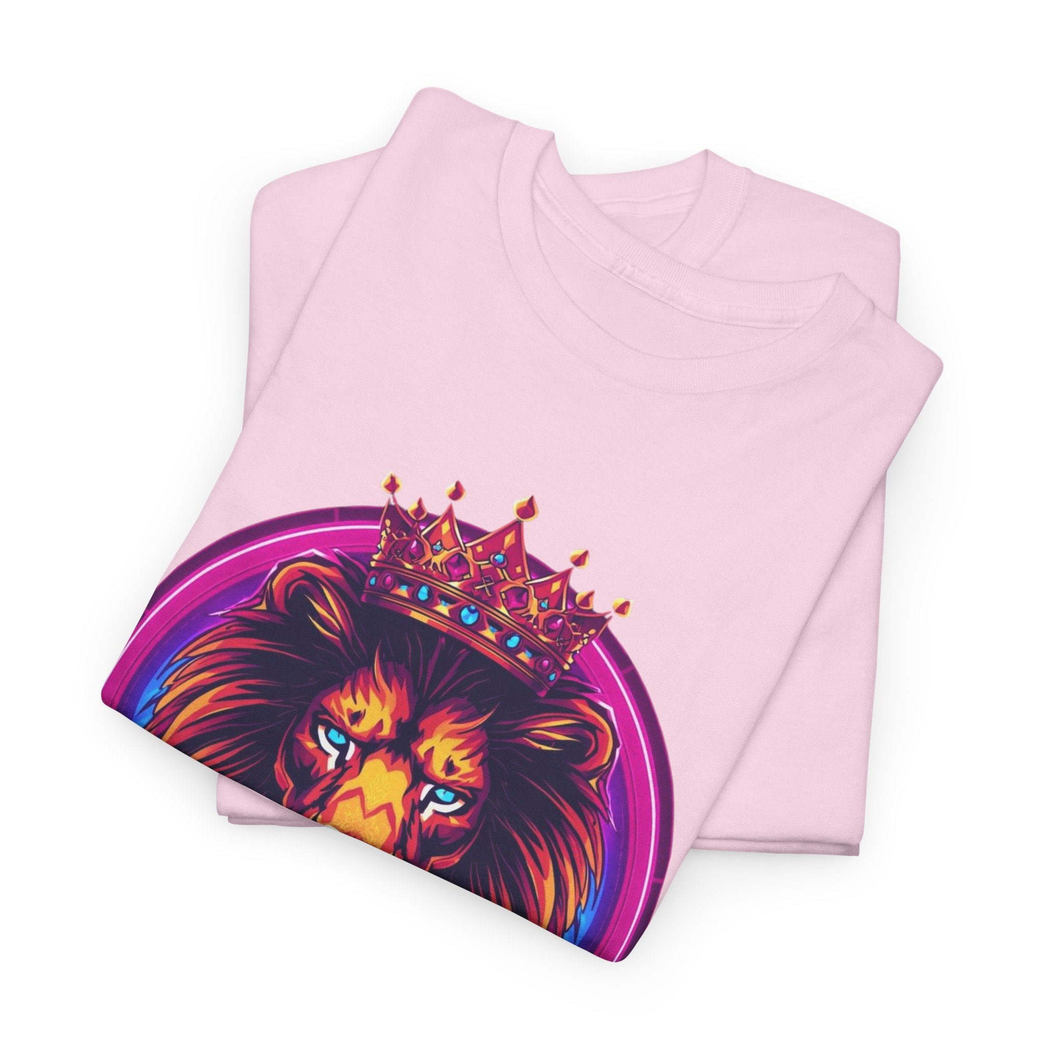 Lion King Crown T-Shirt — Vibrant Neon Lion Graphic Tee