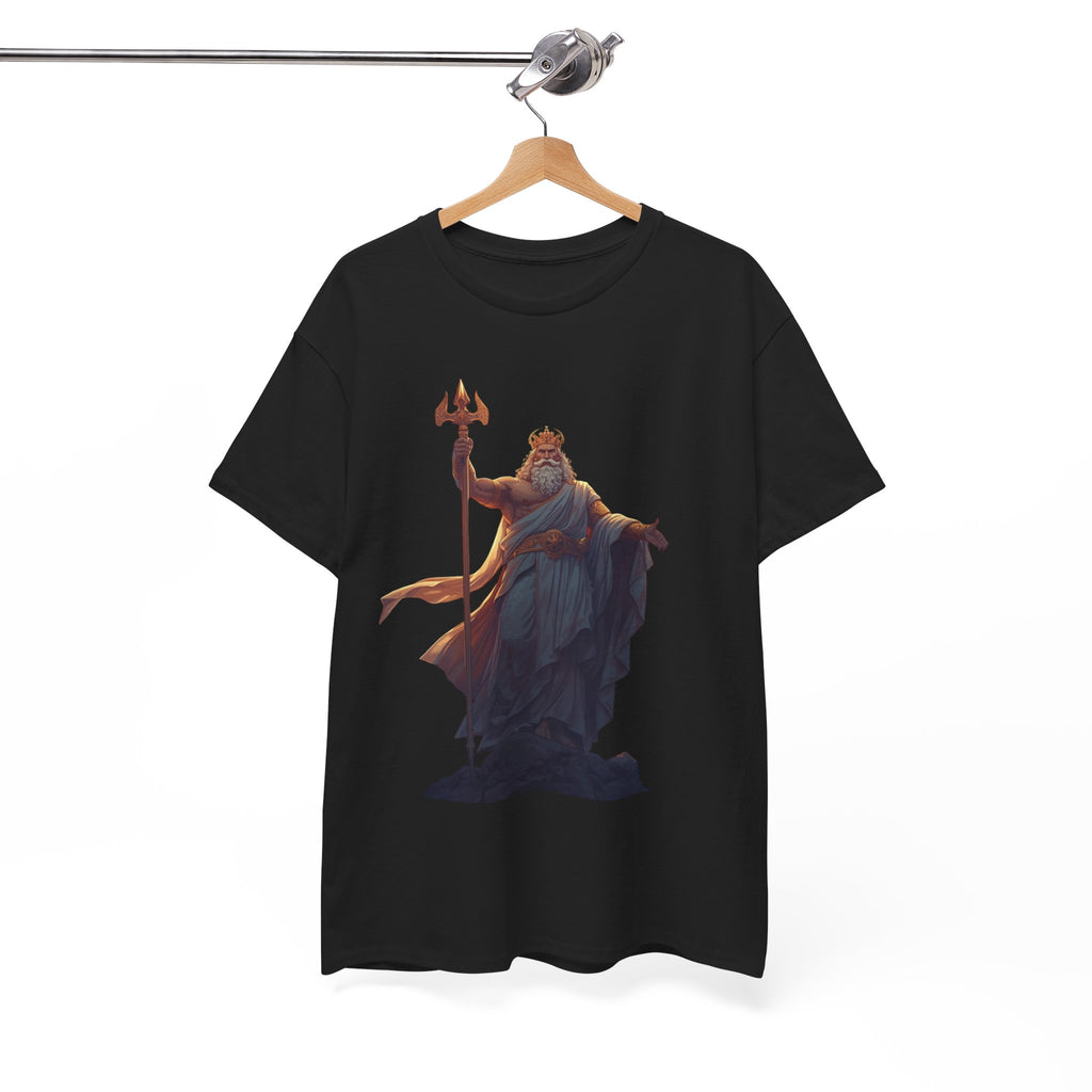 Poseidon Trident Statue T-Shirt — Mythic Sea God Graphic Tee