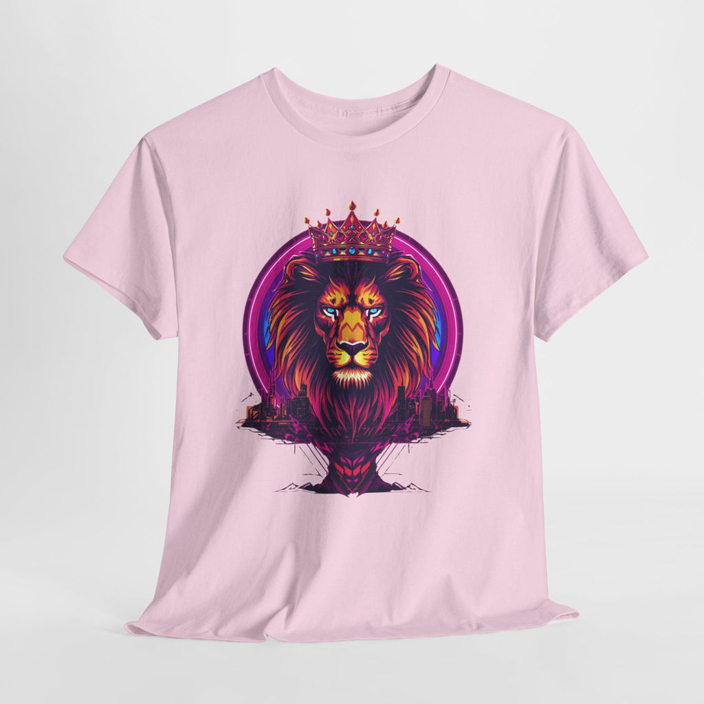Lion King Crown T-Shirt — Vibrant Neon Lion Graphic Tee