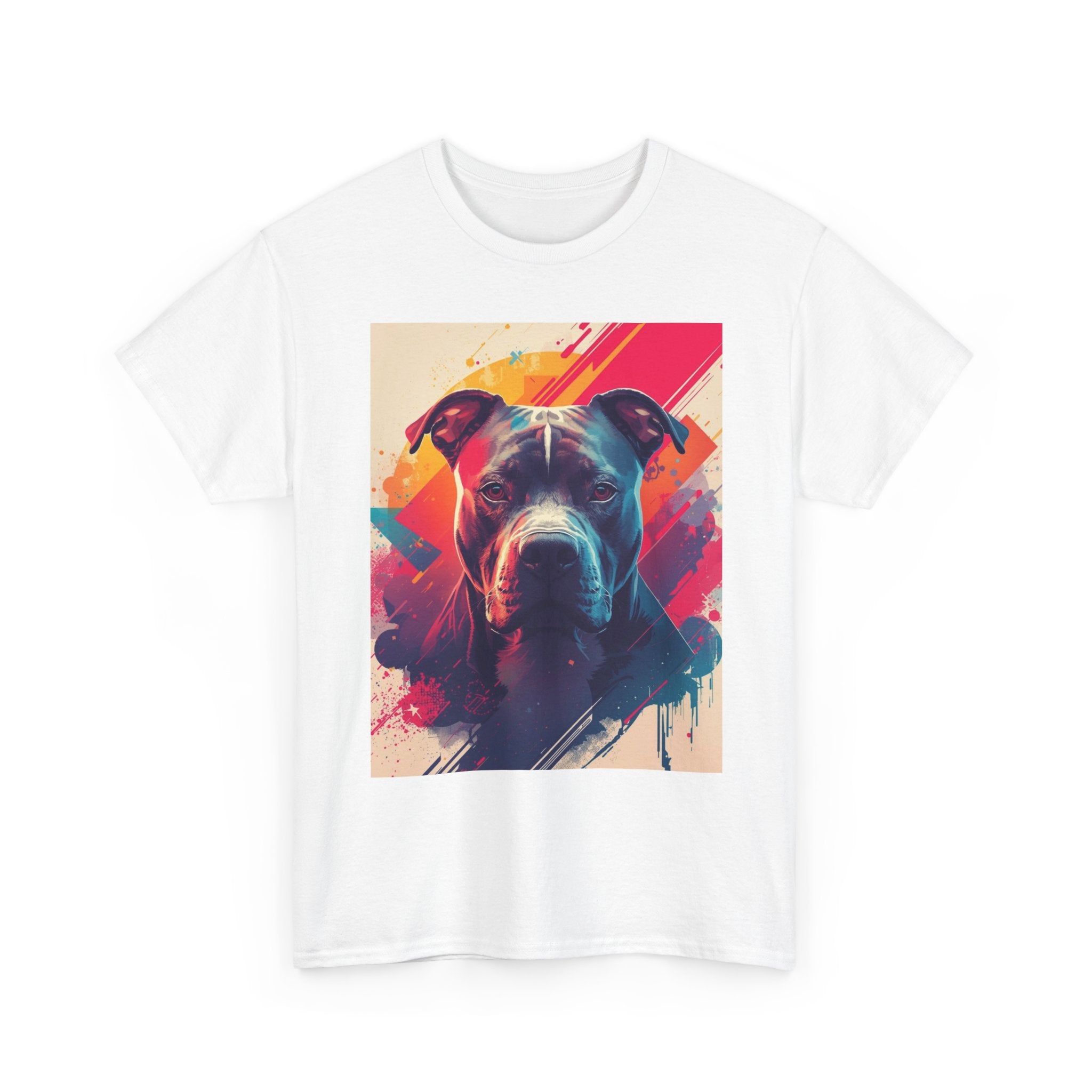 Pit Bull Pop Art T-Shirt — Colorful Abstract Dog Portrait Tee